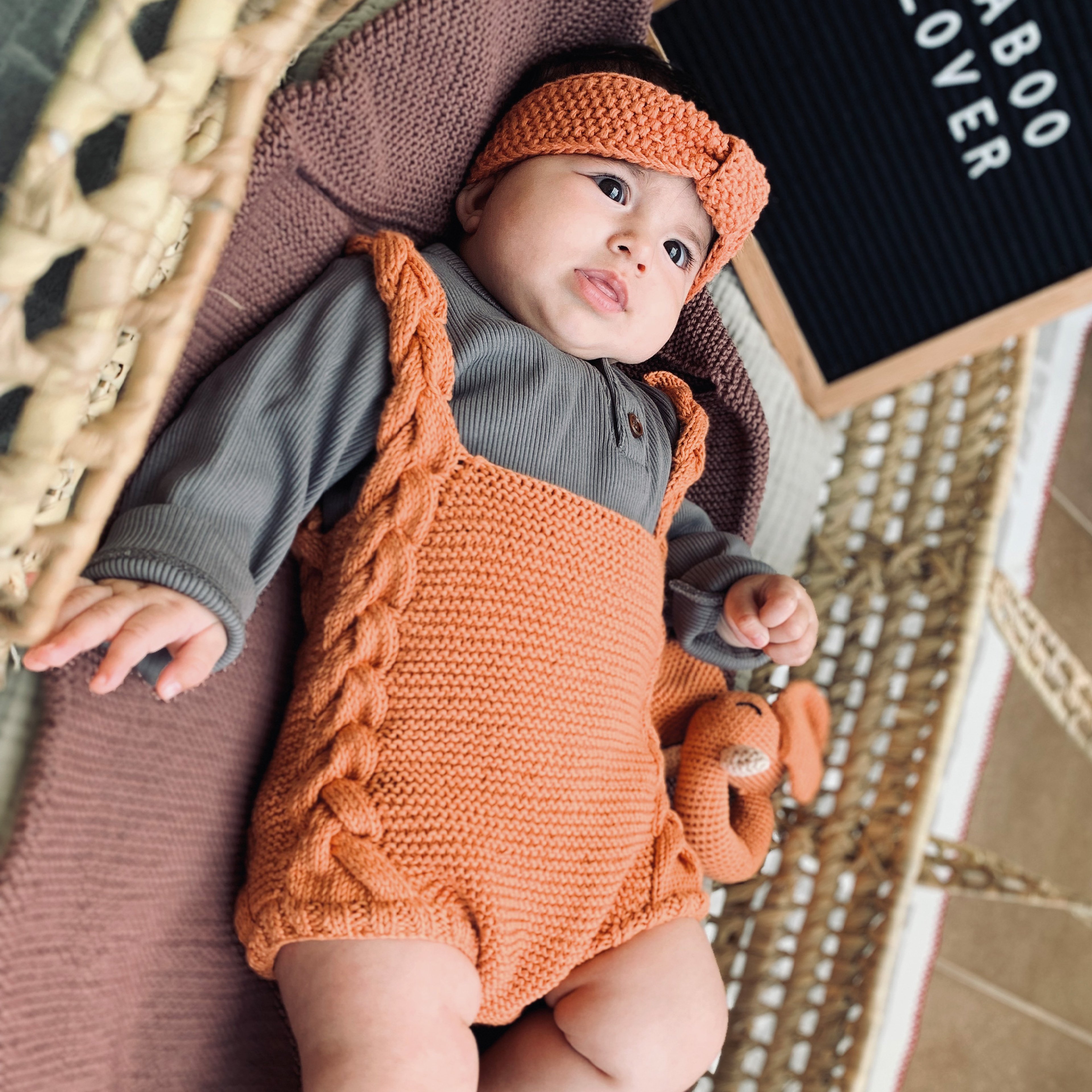 Baboo Bebek Turuncu Saç Örgü Tulum