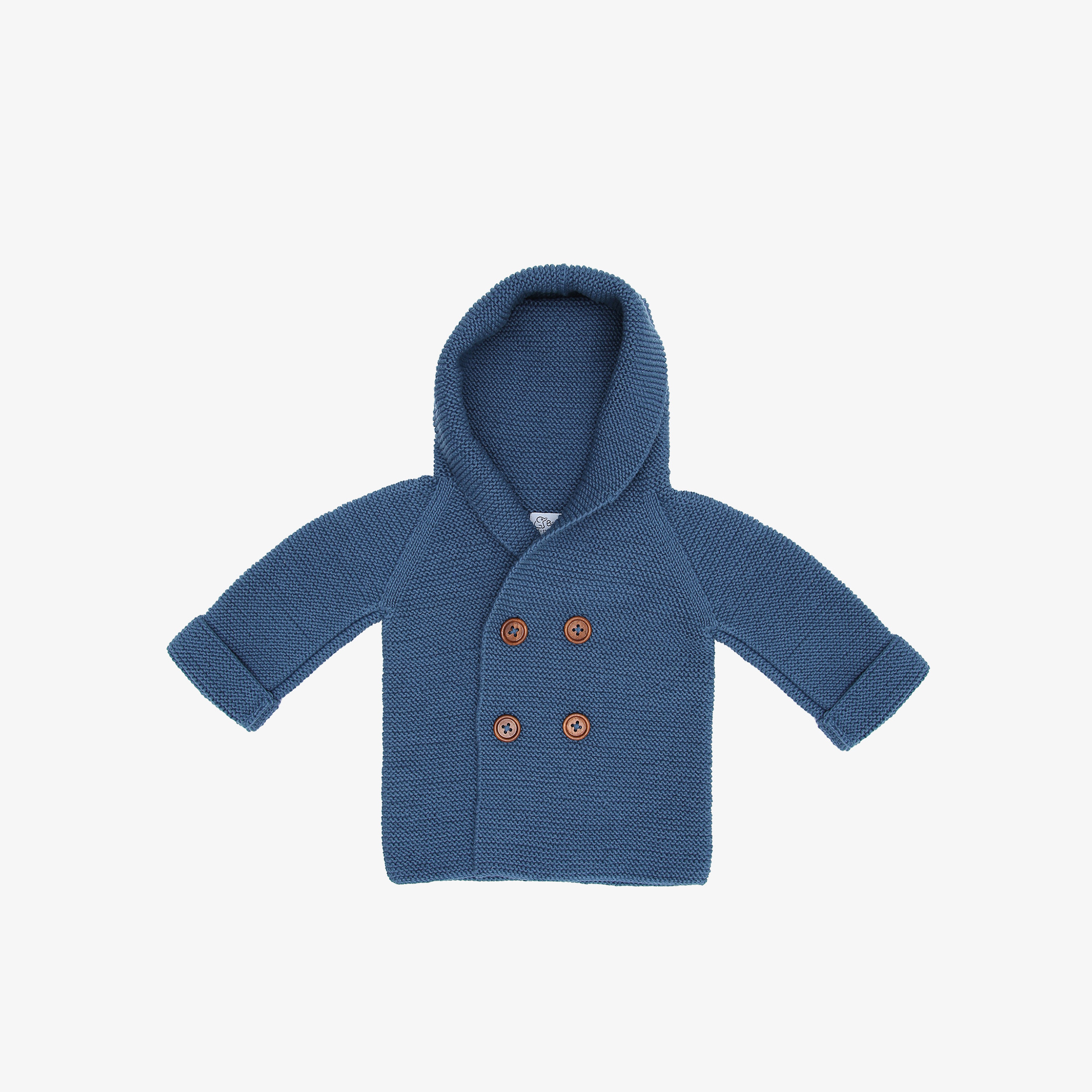 Baboo Erkek Bebek Mavi Kapüşonlu Hırka