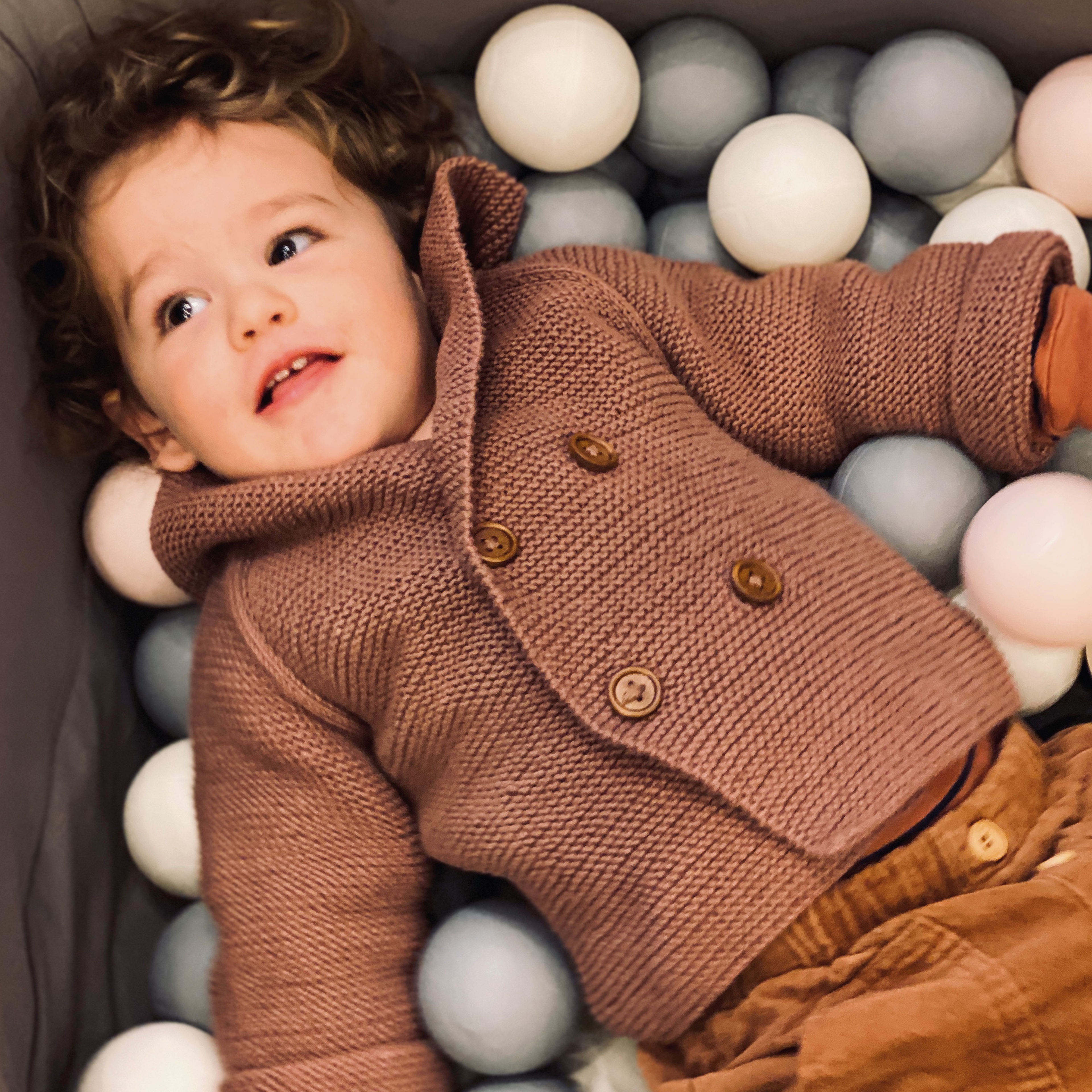 Baboo Bebek Kahverengi Kapüşonlu Hırka