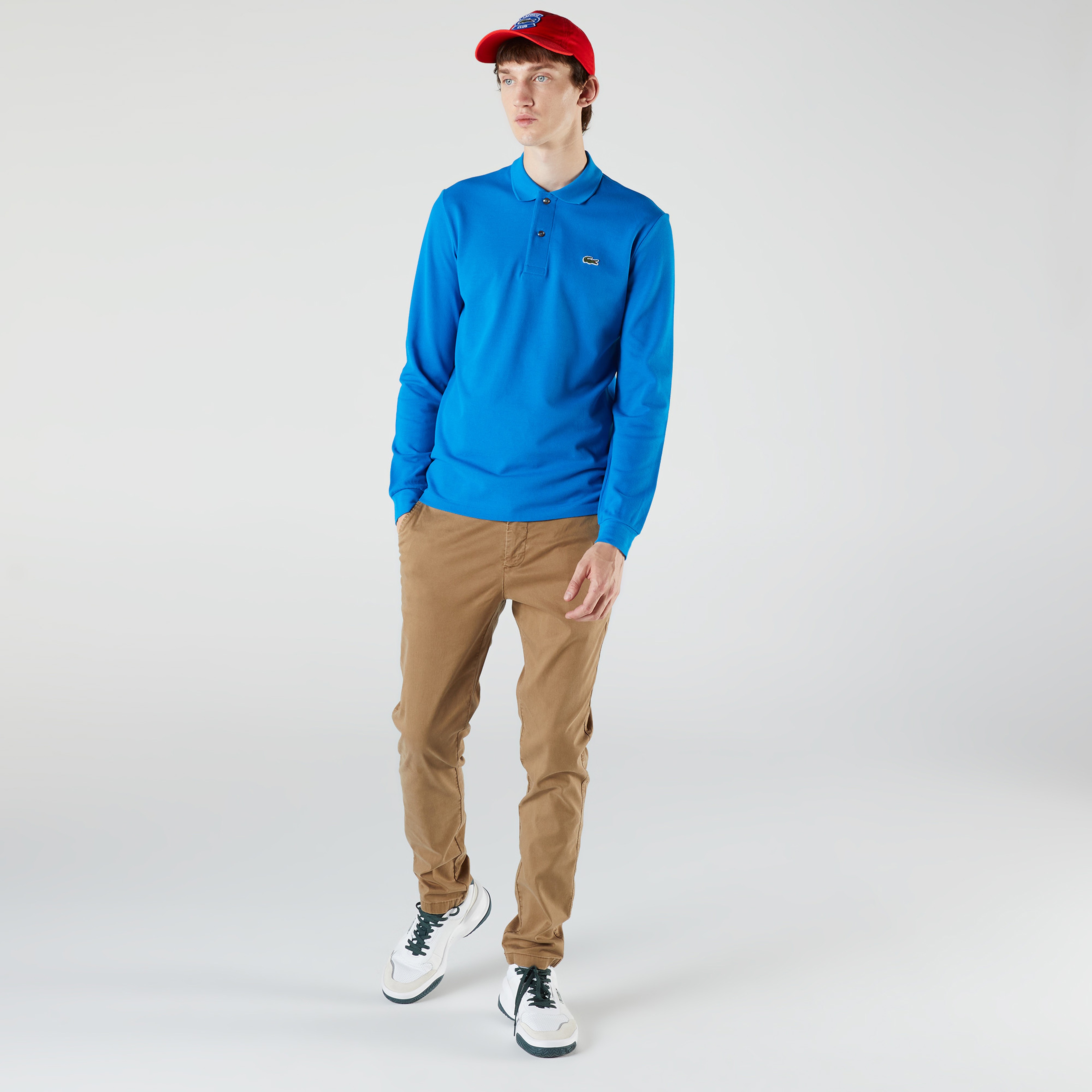 Lacoste Erkek Classic Fit Uzun Kollu Mavi Polo