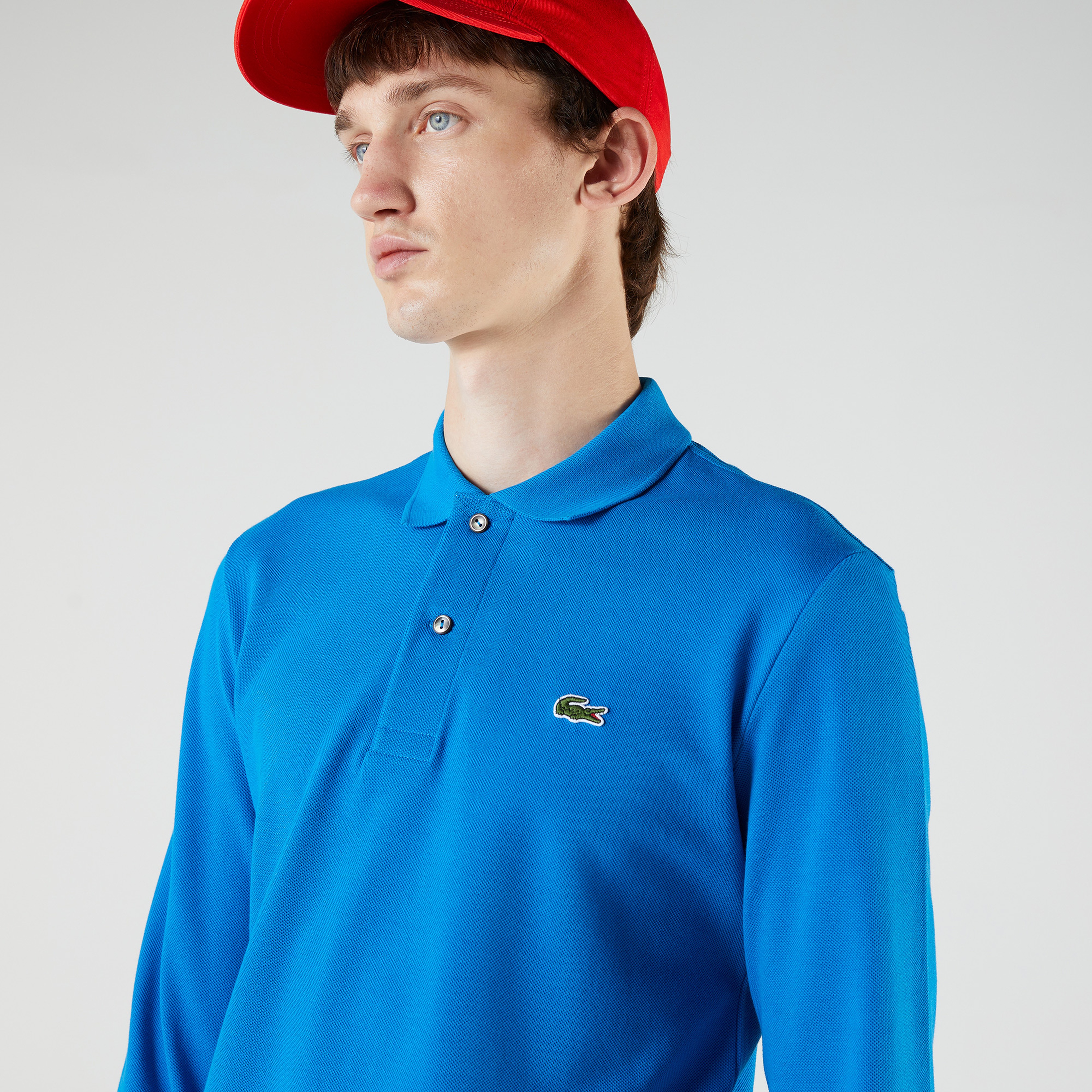 Lacoste Erkek Classic Fit Uzun Kollu Mavi Polo