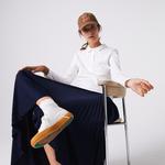 Kadın Slim Fit Uzun Kollu Beyaz Polo