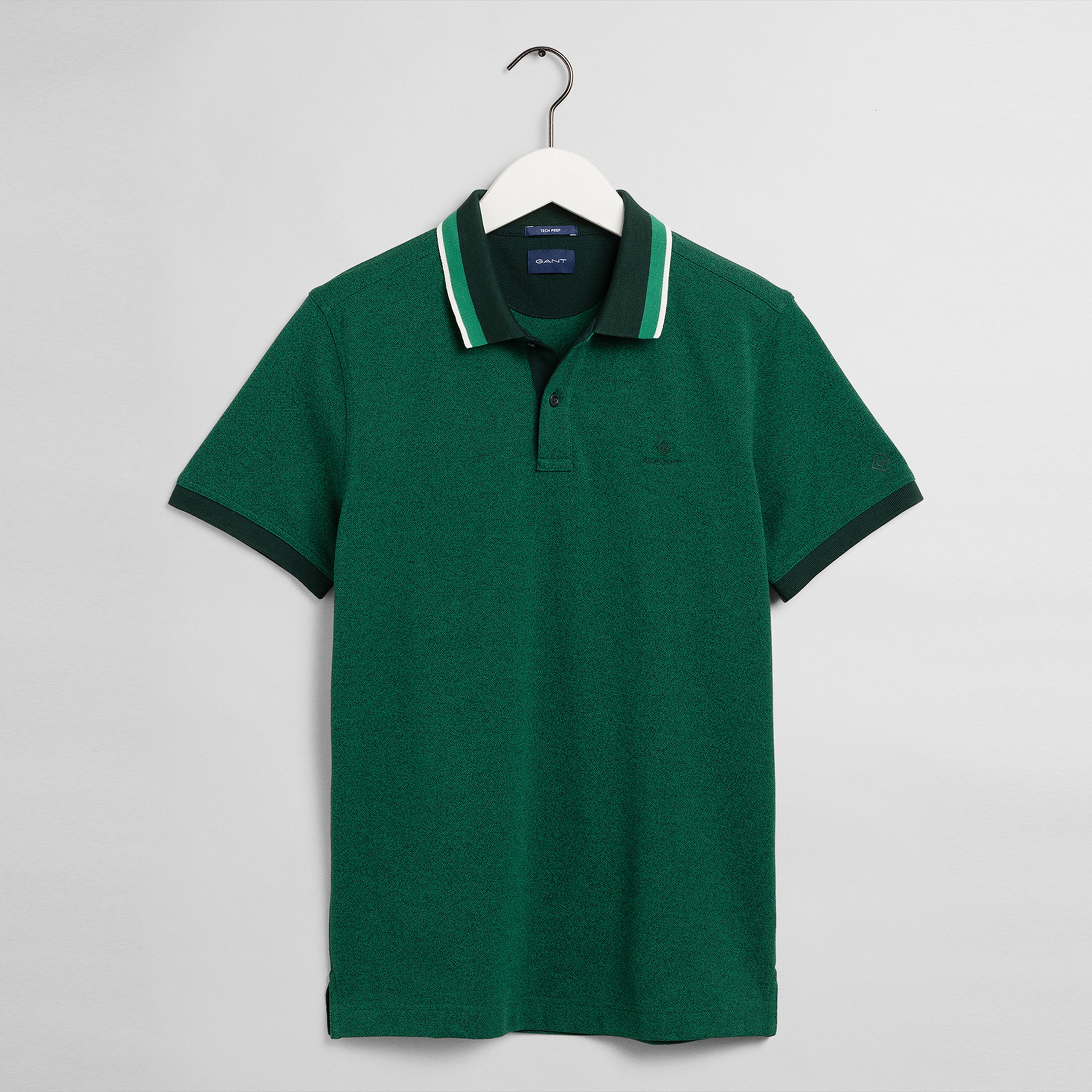 GANT Erkek Yeşil Kısa Kollu Regular Fit Tech Prep Polo