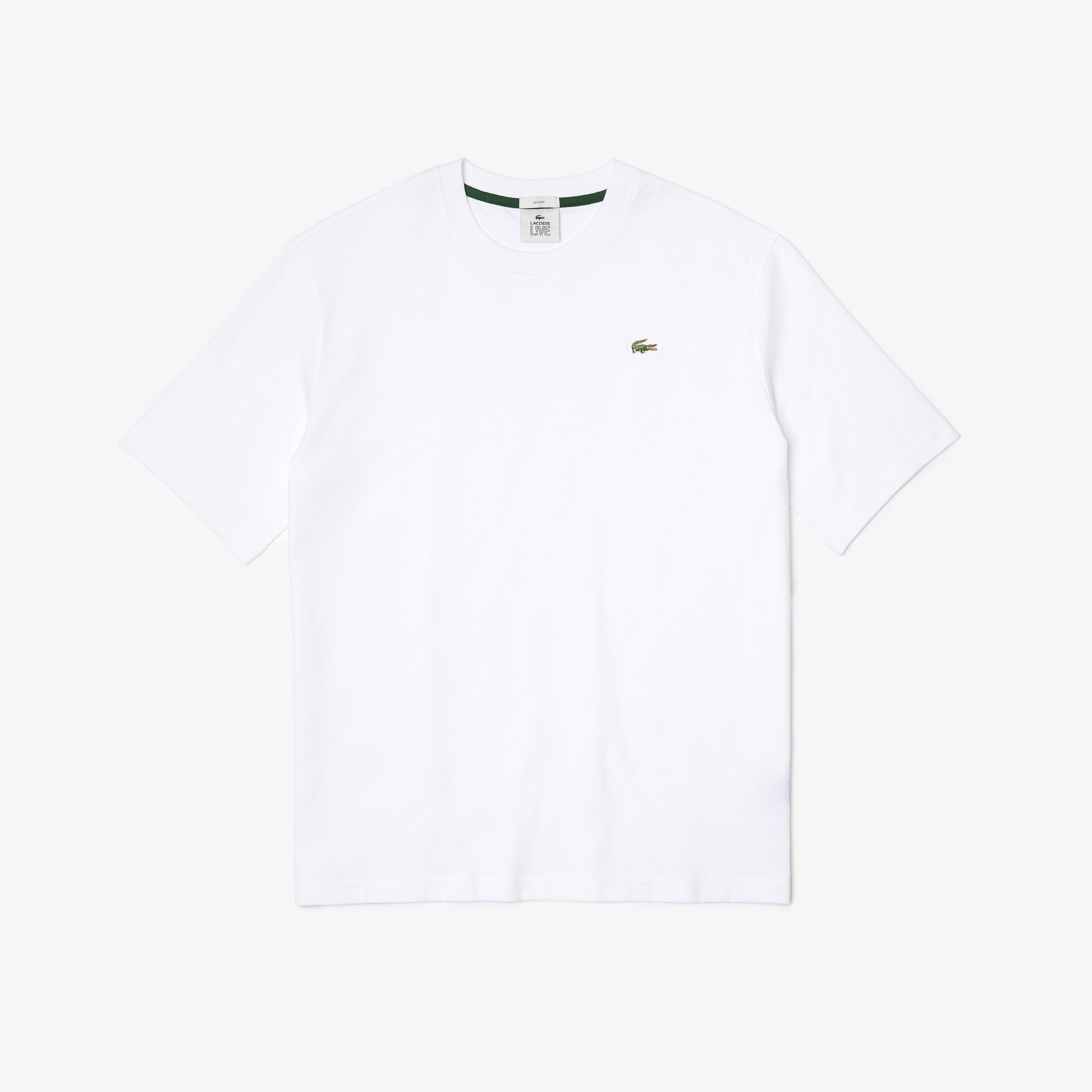 Lacoste L!VE Unisex Loose Fit Bisiklet Yaka Beyaz T-Shirt