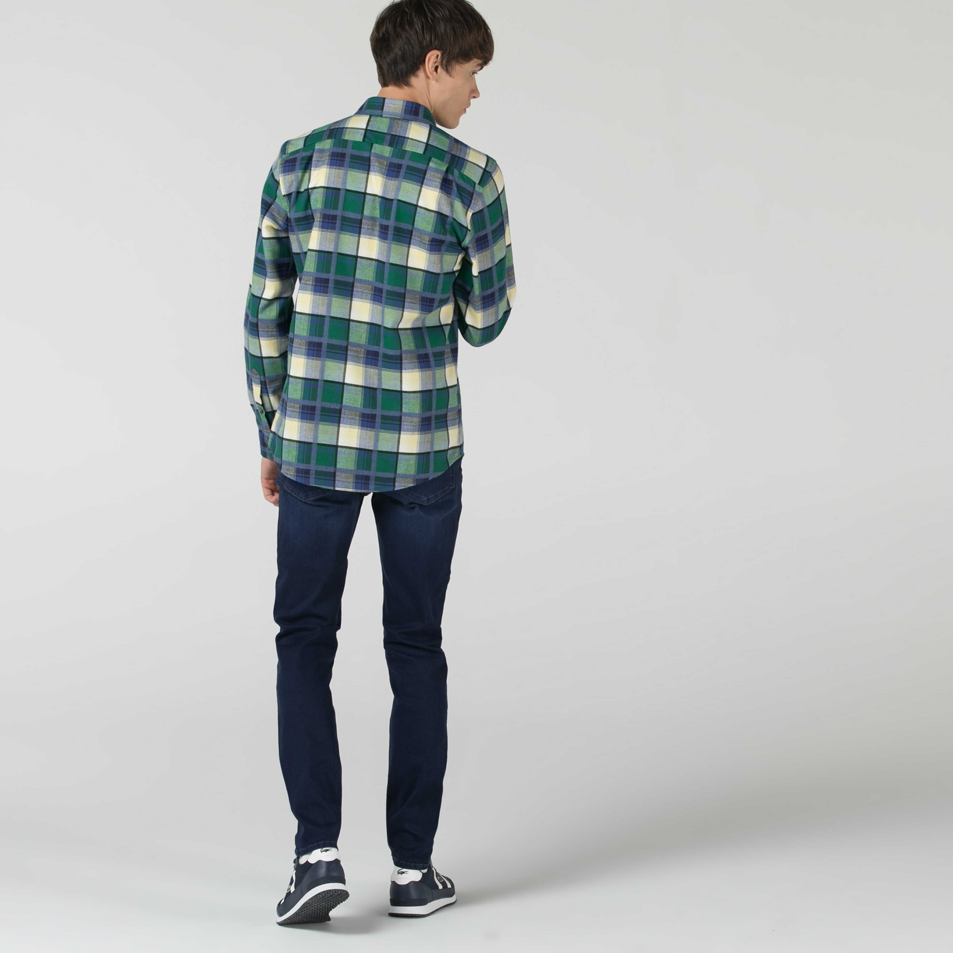 Lacoste Erkek Slim Fit Denim Desenli Açık Mavi Pantolon