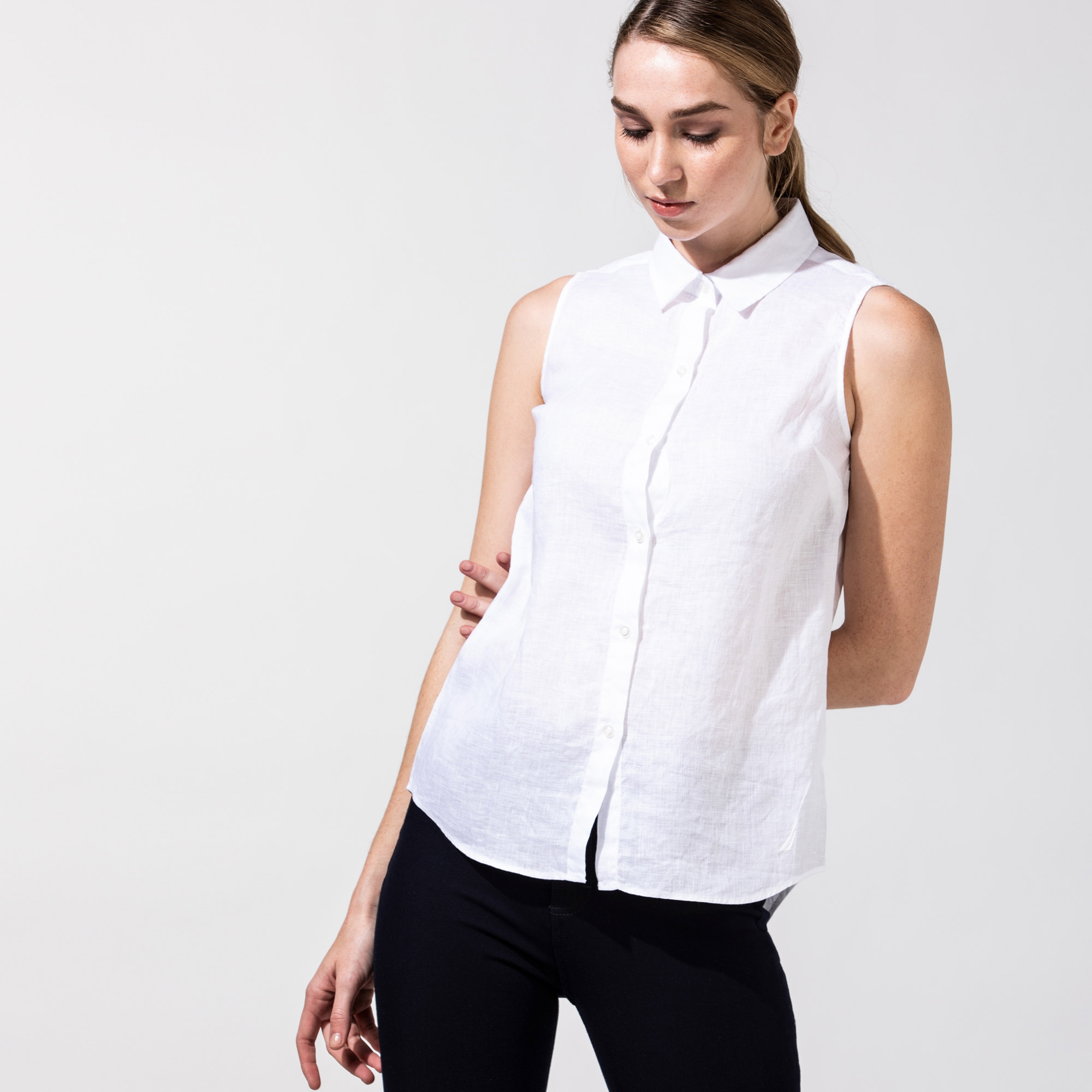 NAUTICA KADIN BEYAZ KETEN GÖMLEK