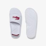 Lacoste L.30 Slide 120 1 Cui Çocuk Timsah Baskılı Beyaz - Koyu Pembe Sandalet