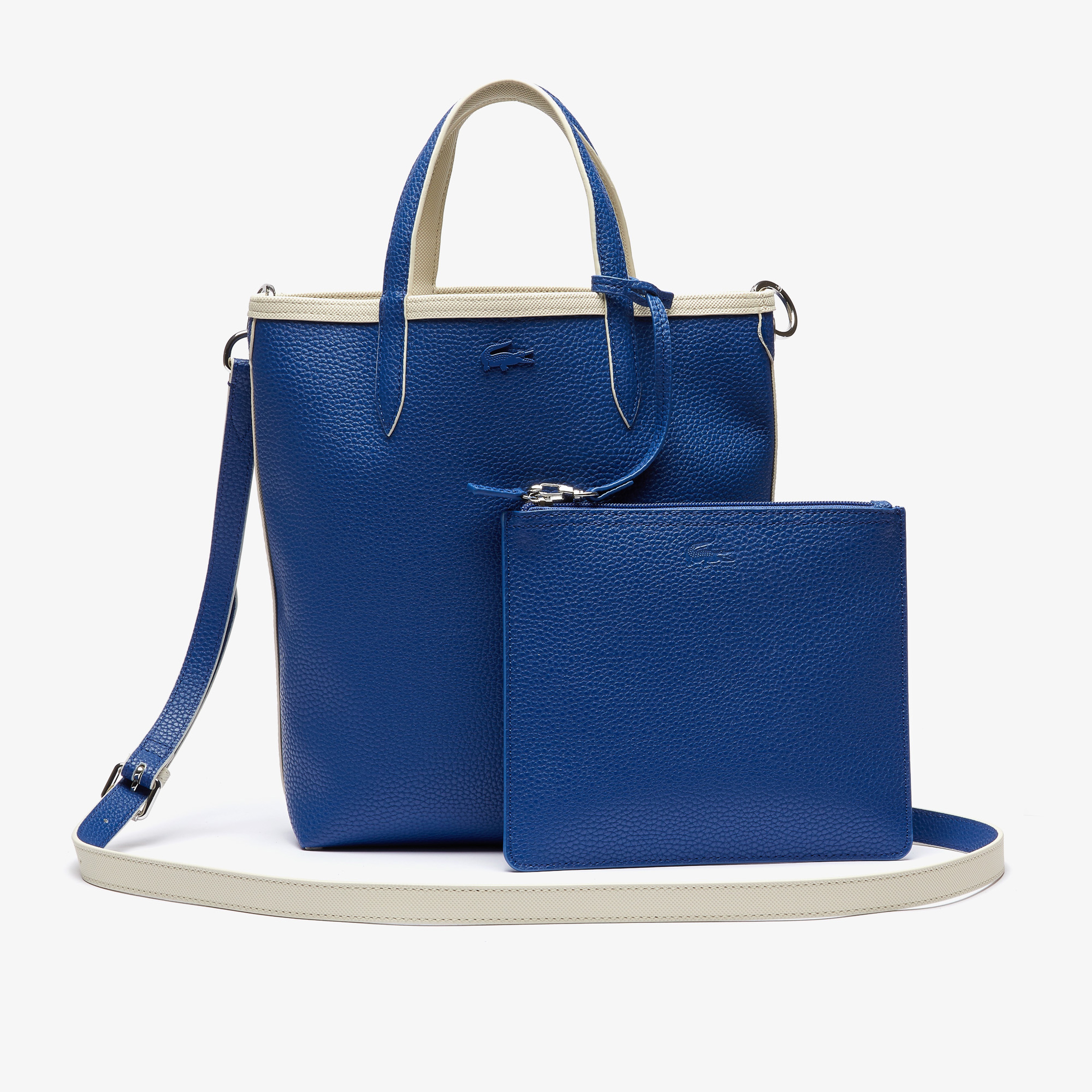 Lacoste Anna Kadın Açık Gri - Lacivert Çapraz Çift Taraflı Çanta