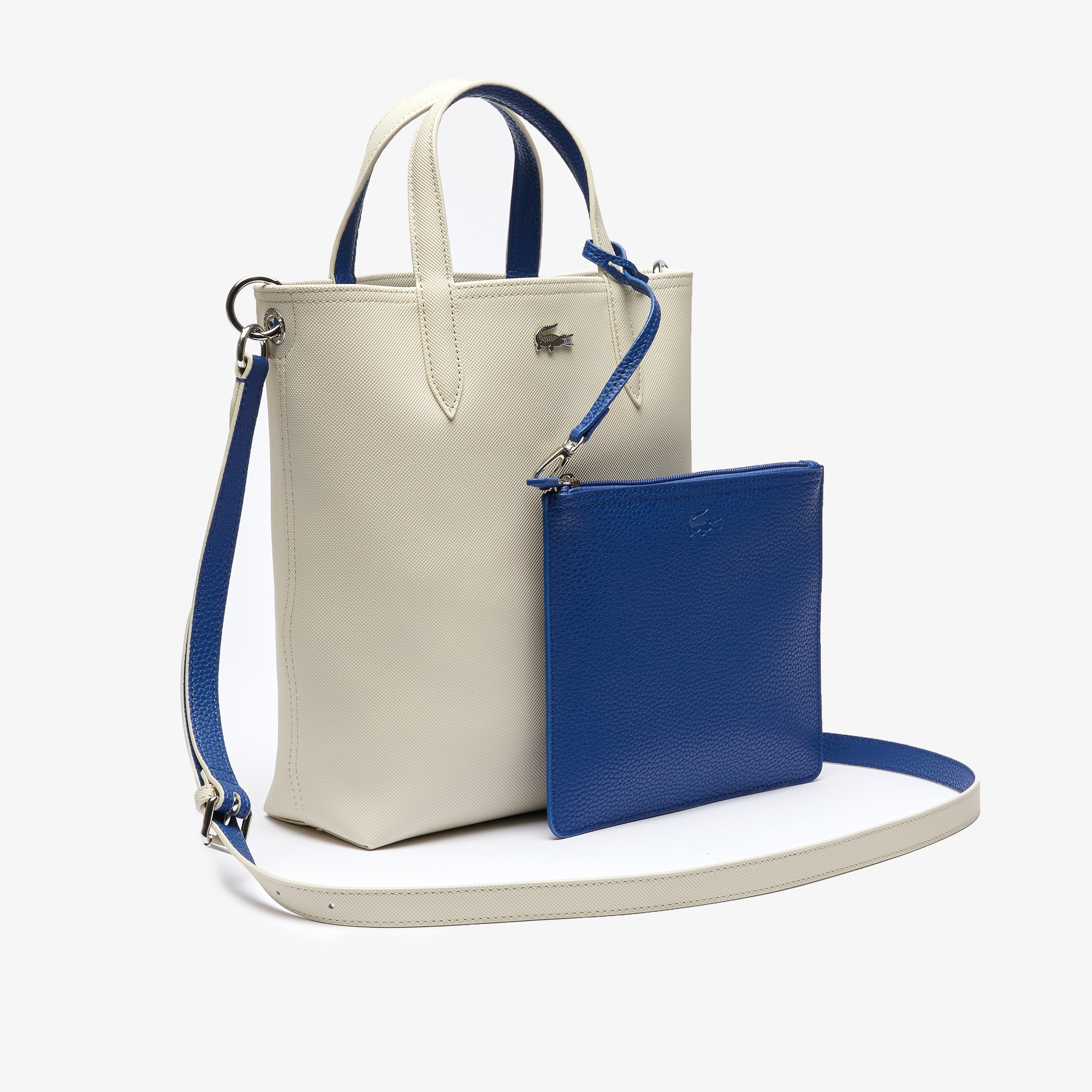 Lacoste Anna Kadın Açık Gri - Lacivert Çapraz Çift Taraflı Çanta