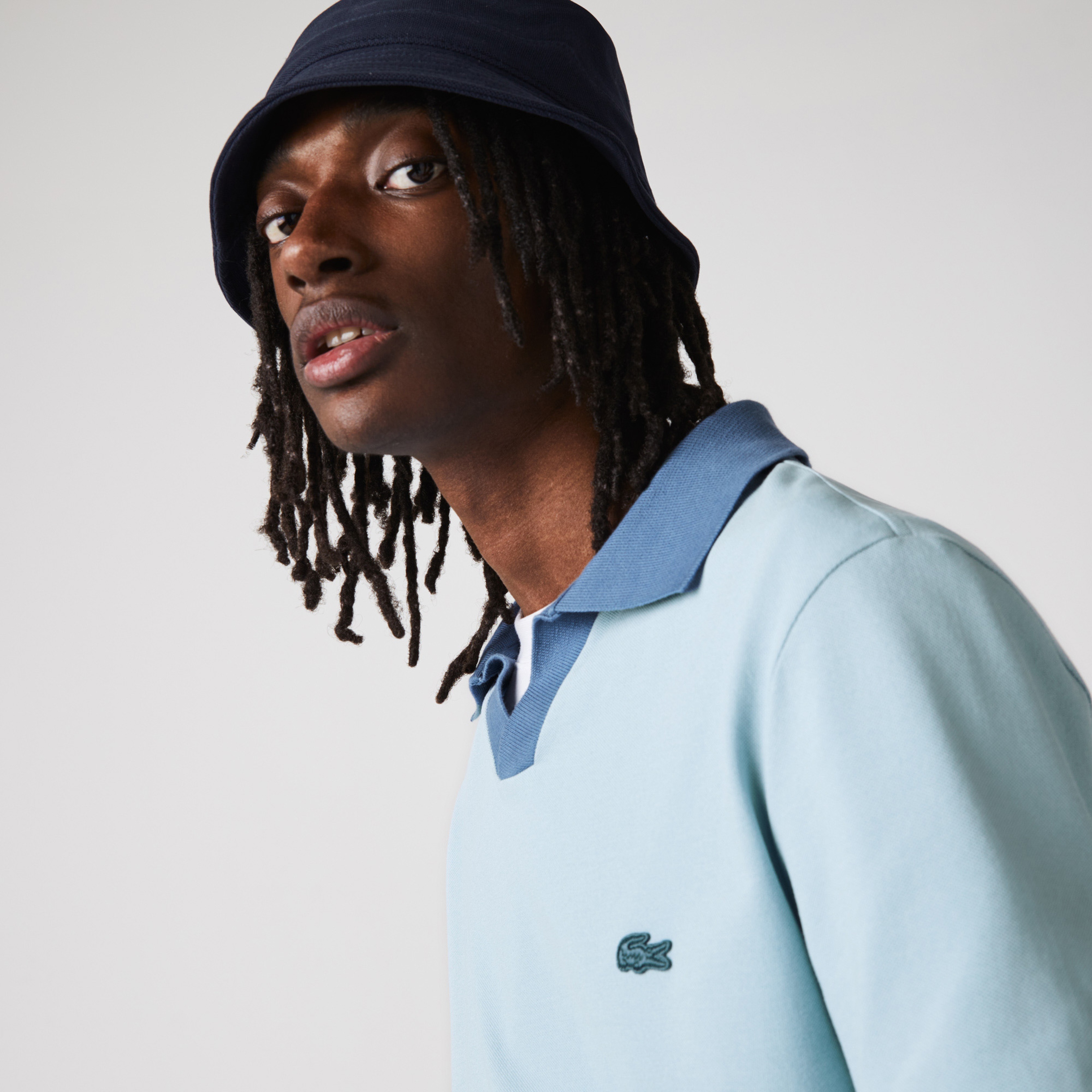 Lacoste Erkek Regular Fit V Yaka Mavi Polo