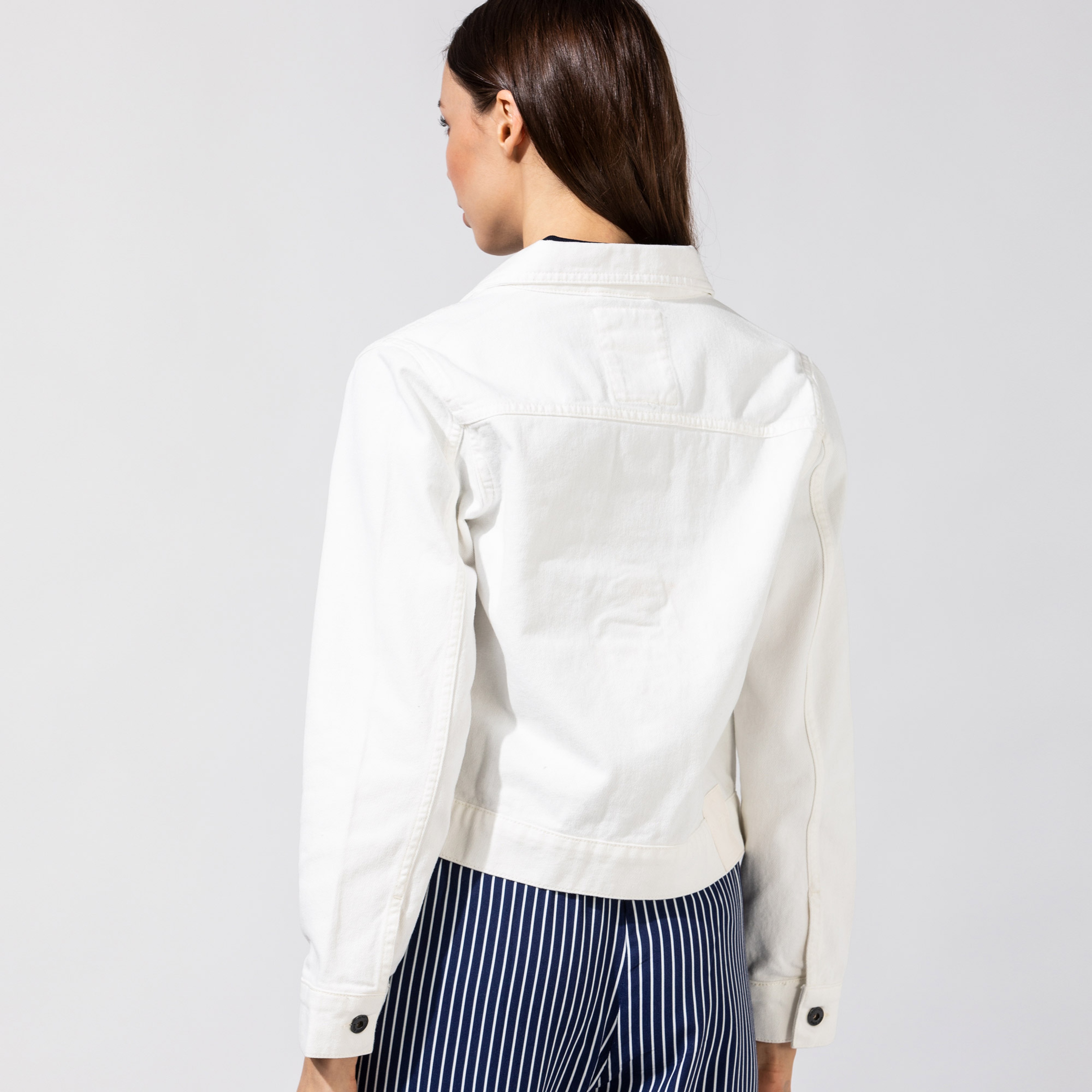 Nautica Kadın Beyaz Denım Klasik Fit Mont