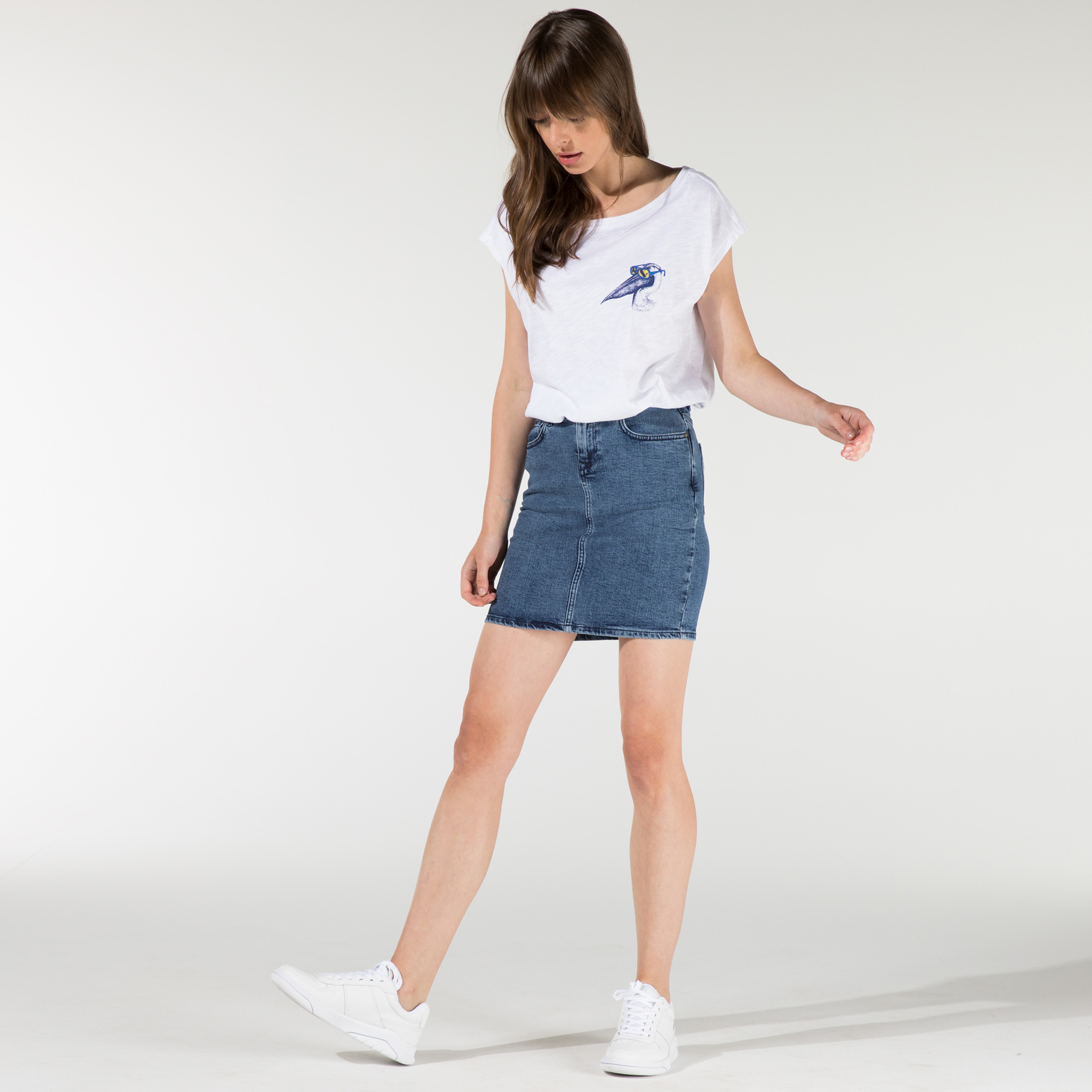 Nautica Kadın Mavi Klasik Fit Etek