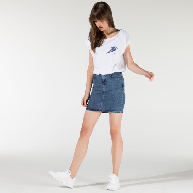 Nautica Kadın Mavi Klasik Fit Etek