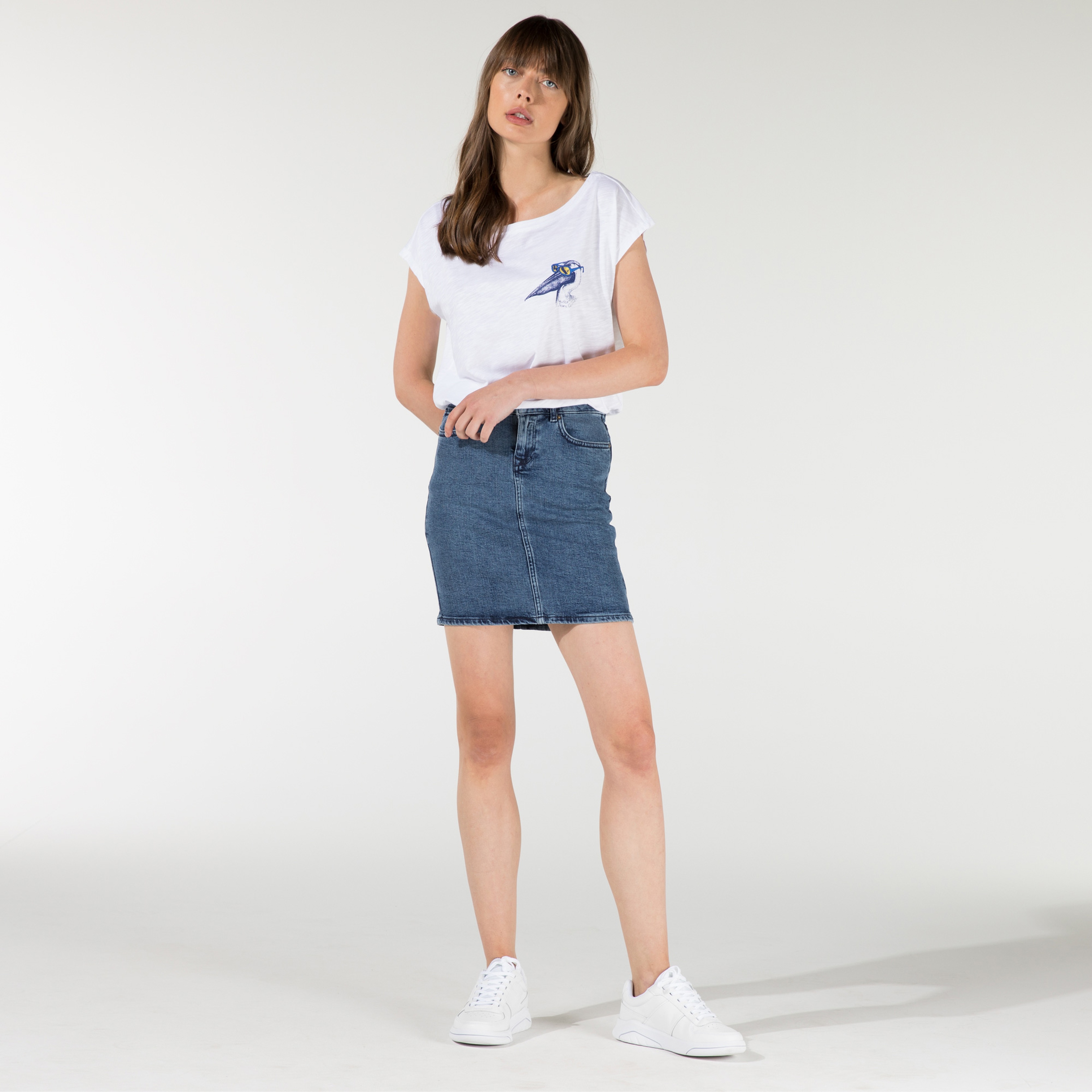 Nautica Kadın Mavi Klasik Fit Etek