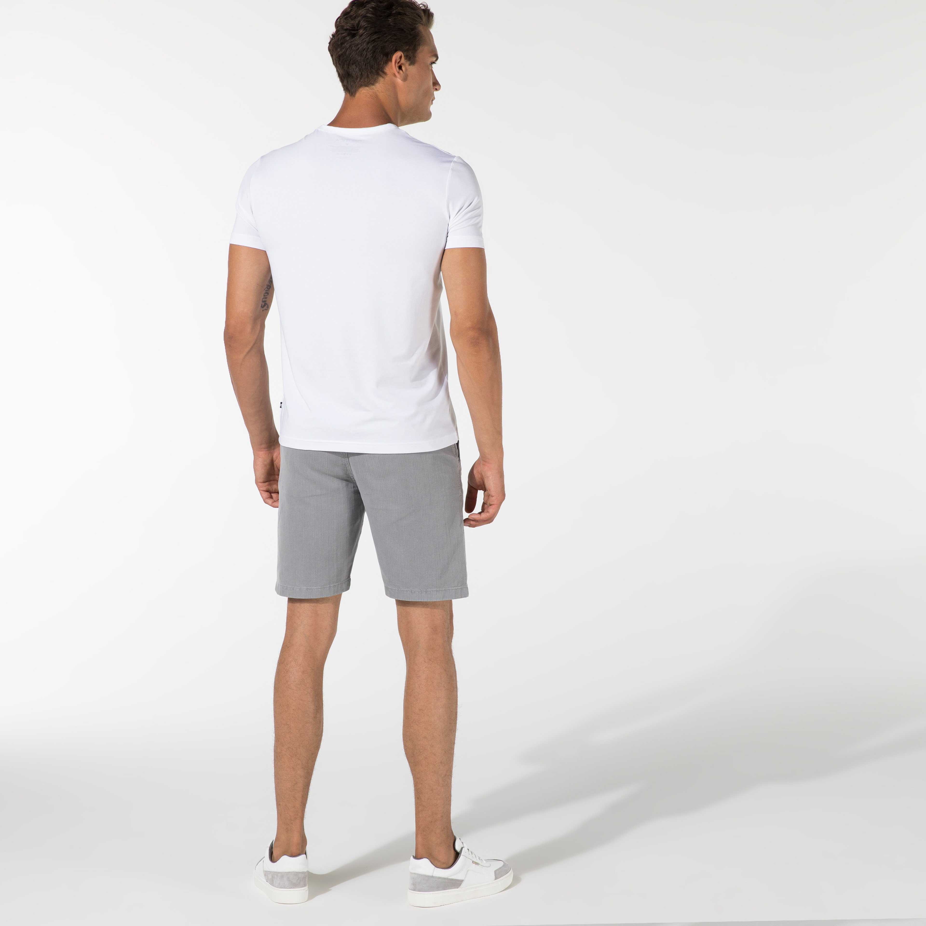 NAUTICA ERKEK GRİ SLIM FIT BERMUDA ŞORT