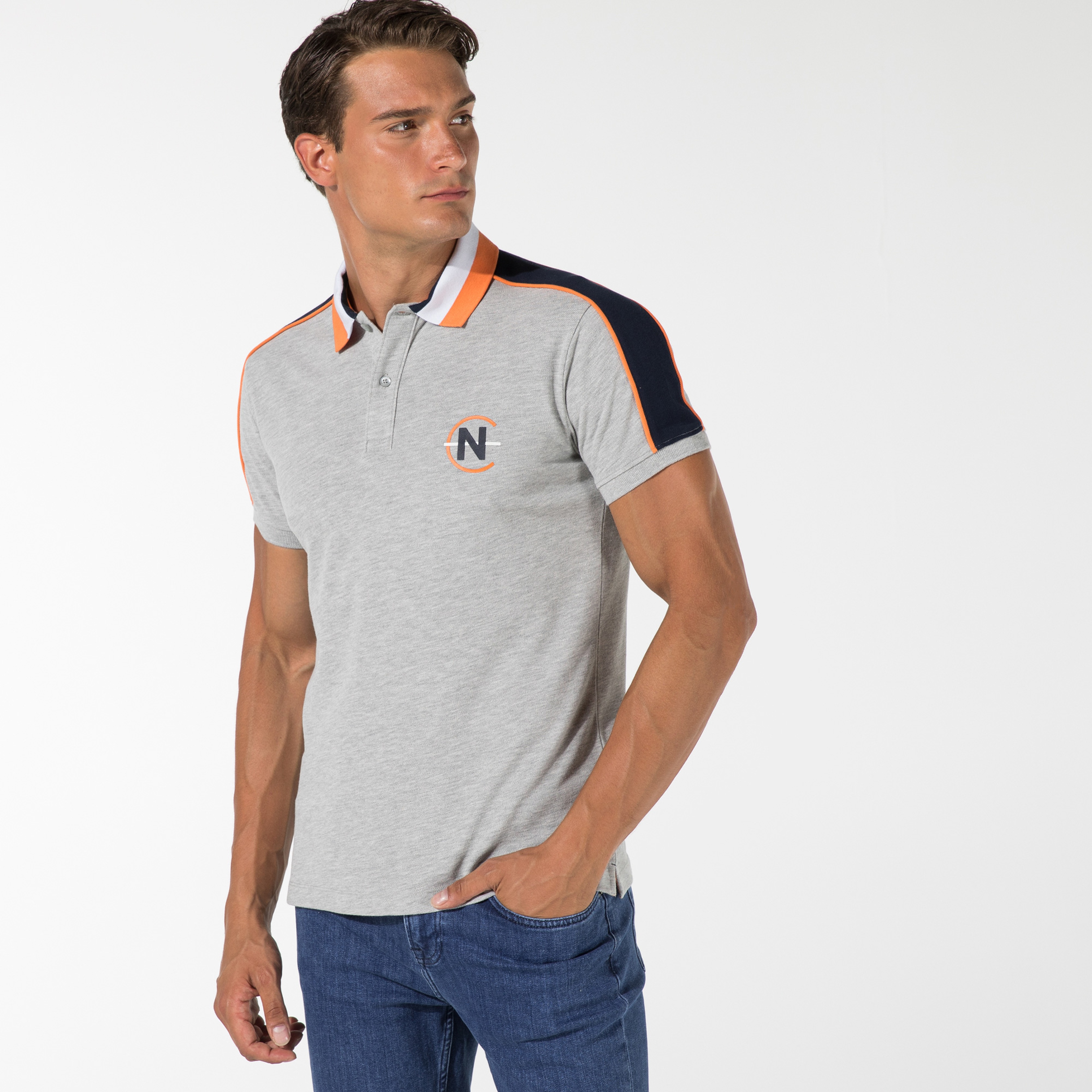 NAUTICA ERKEK GRİ SLIM FIT POLO