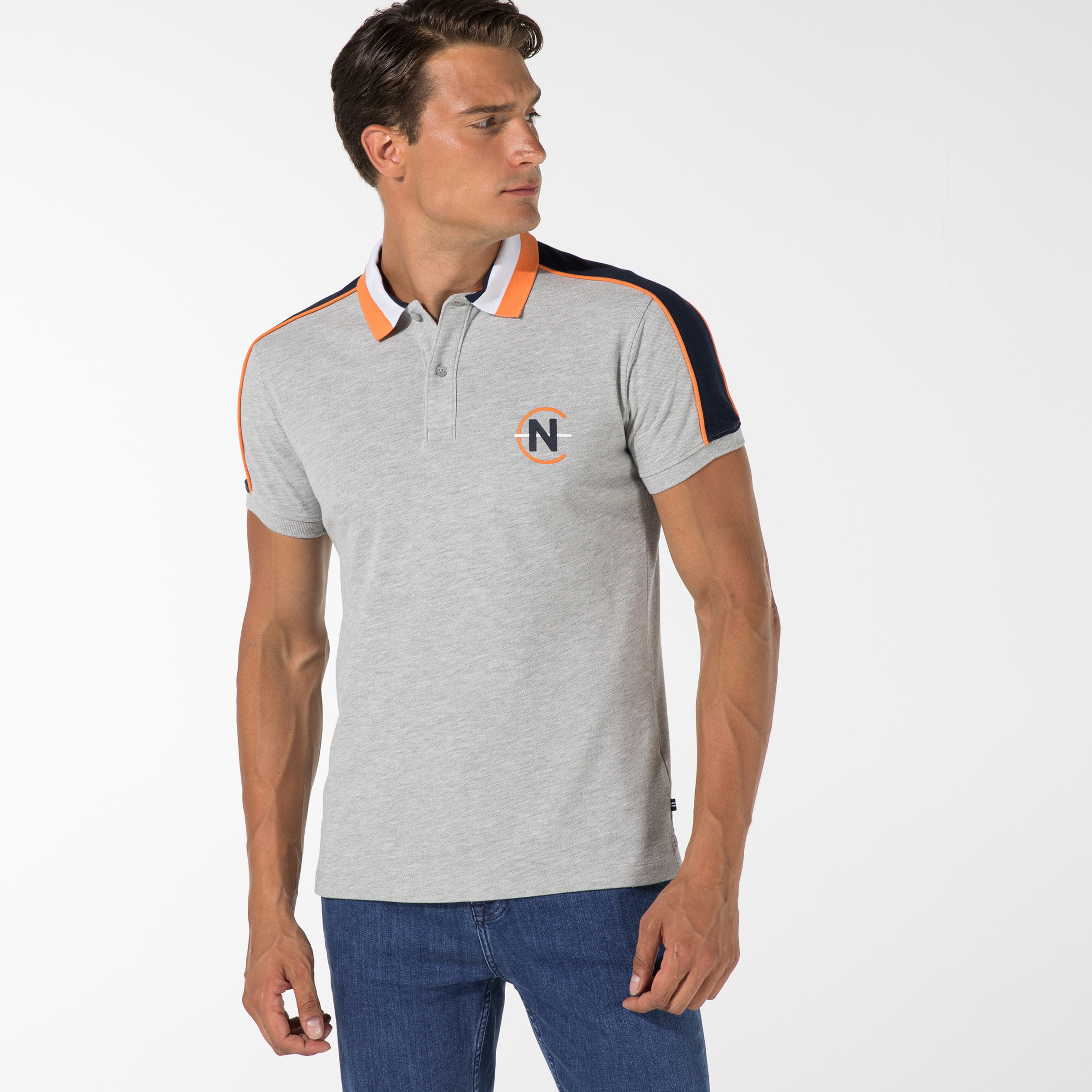 NAUTICA ERKEK GRİ SLIM FIT POLO