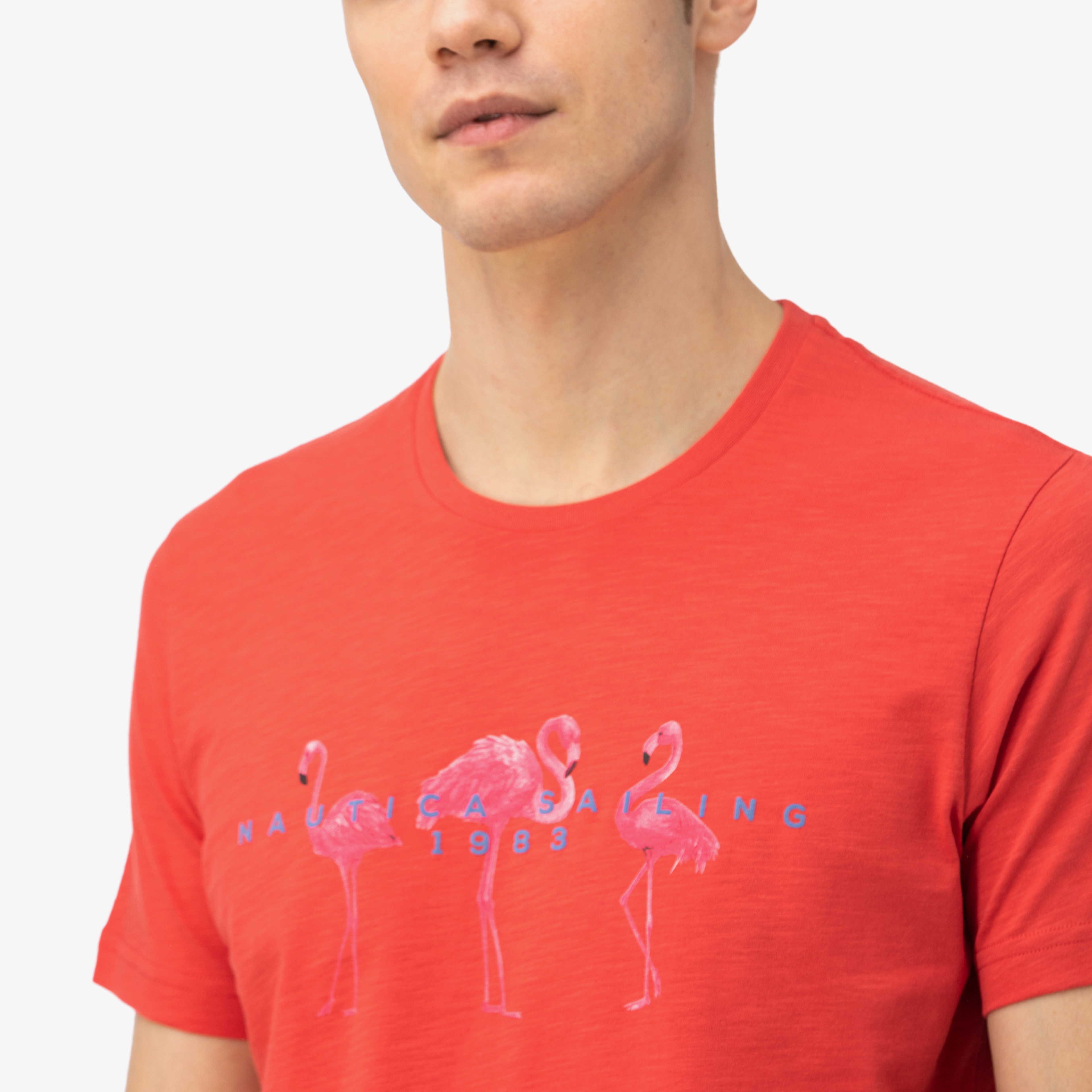 Nautica Erkek Turuncu Baskılı T-Shirt