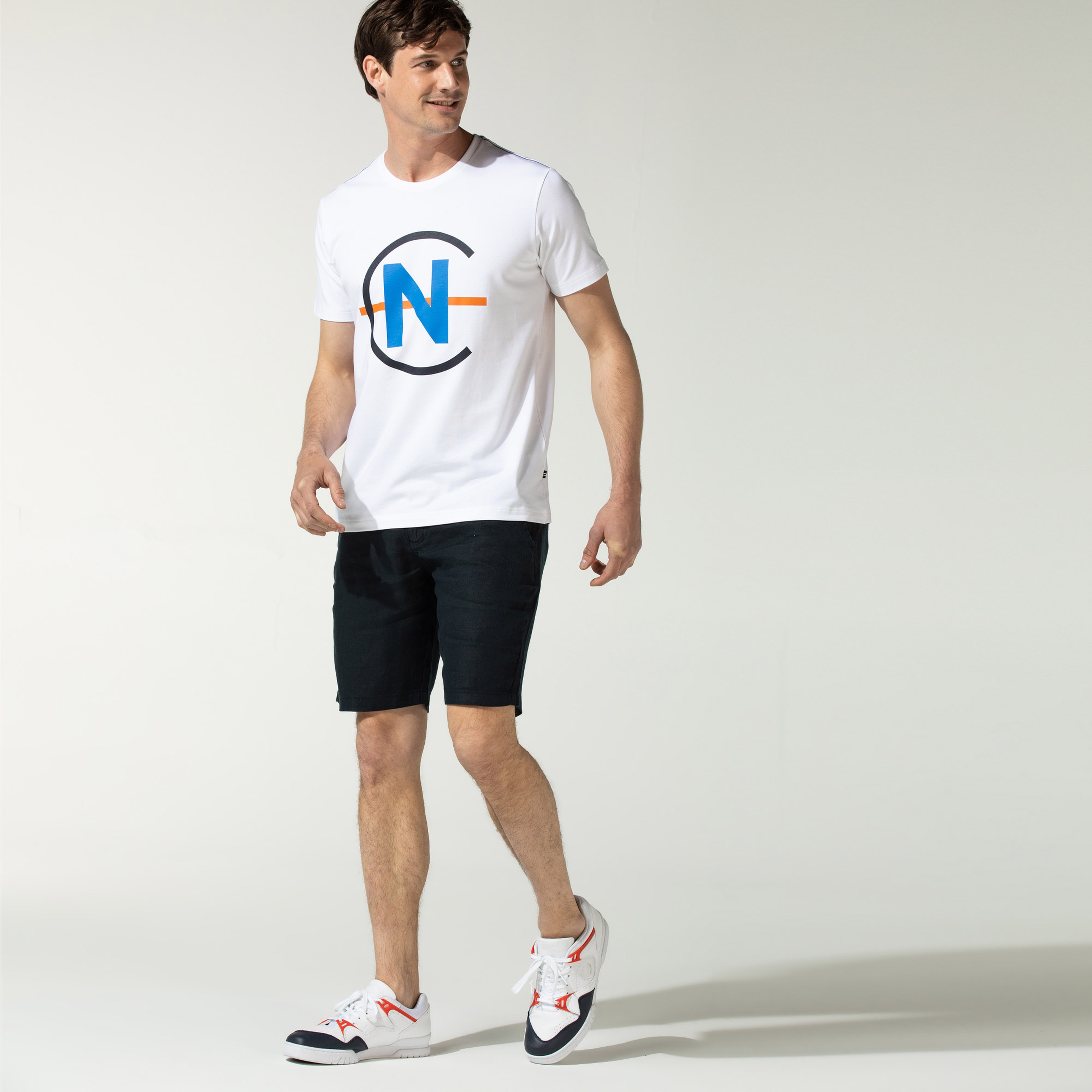 Nautica Erkek Siyah Keten Bermuda Şort