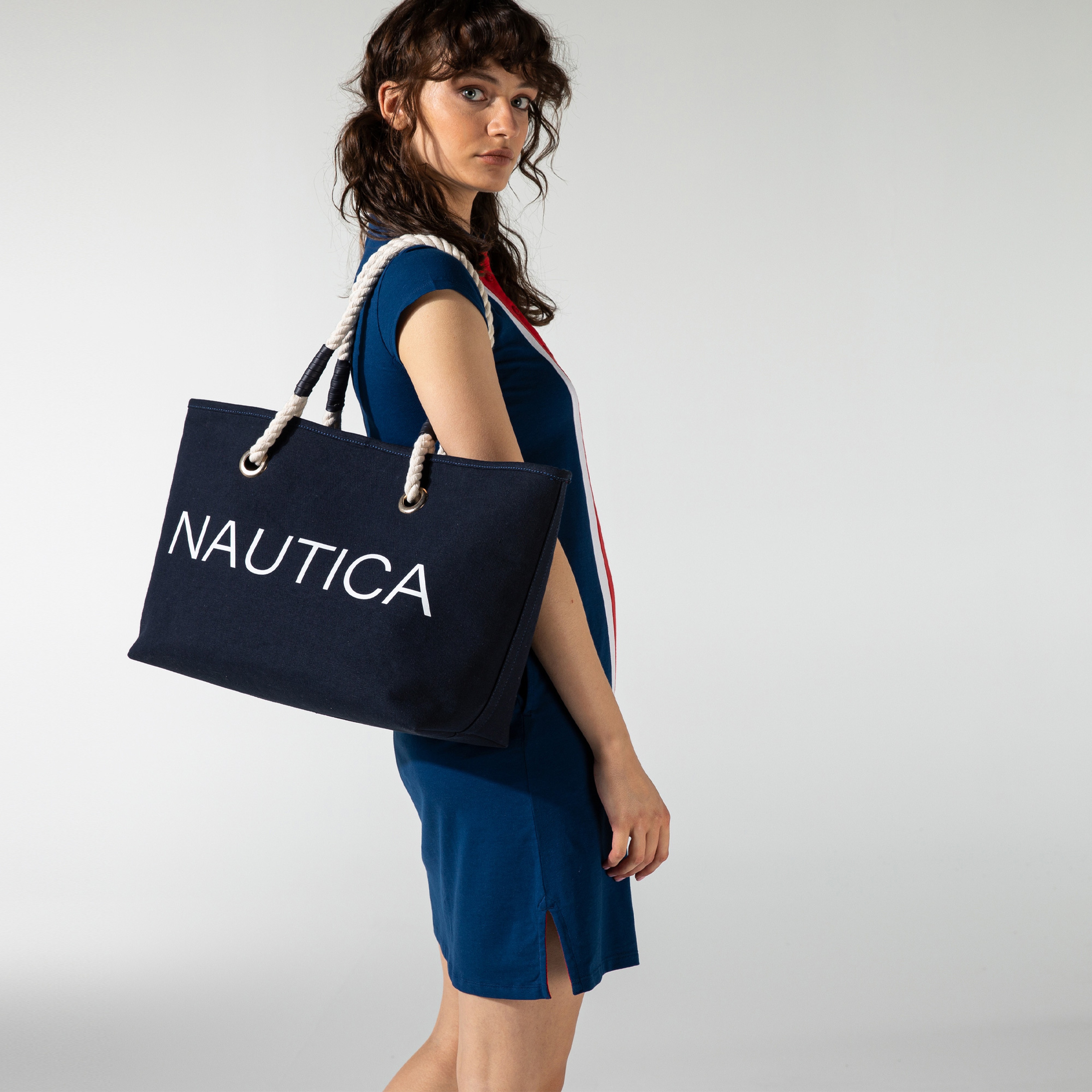 NAUTICA KADIN LACİVERT PLAJ ÇANTASI