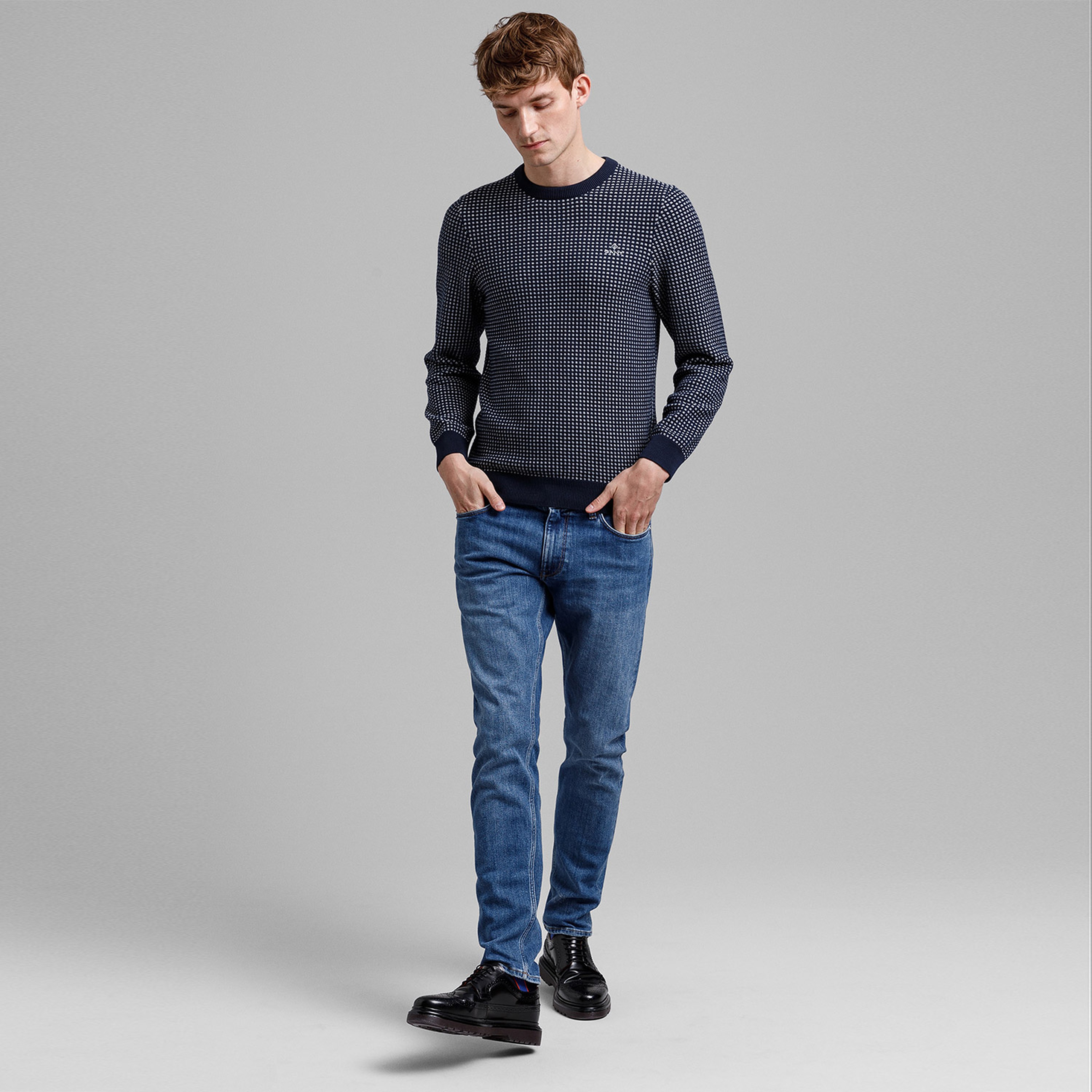 GANT Erkek Mavi Tapered Fit Jean Pantolon