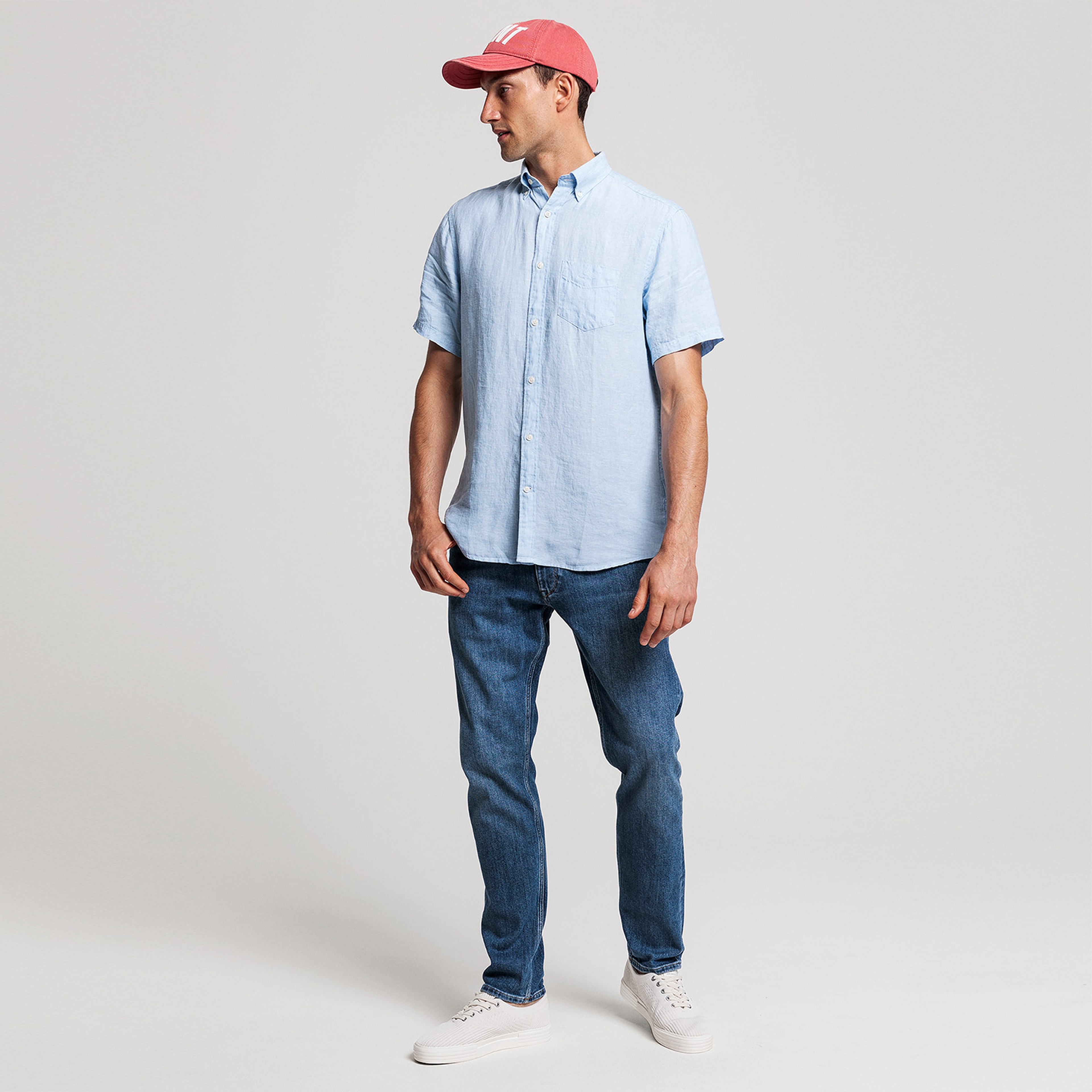 GANT Erkek Mavi Tapered Fit Jean Pantolon