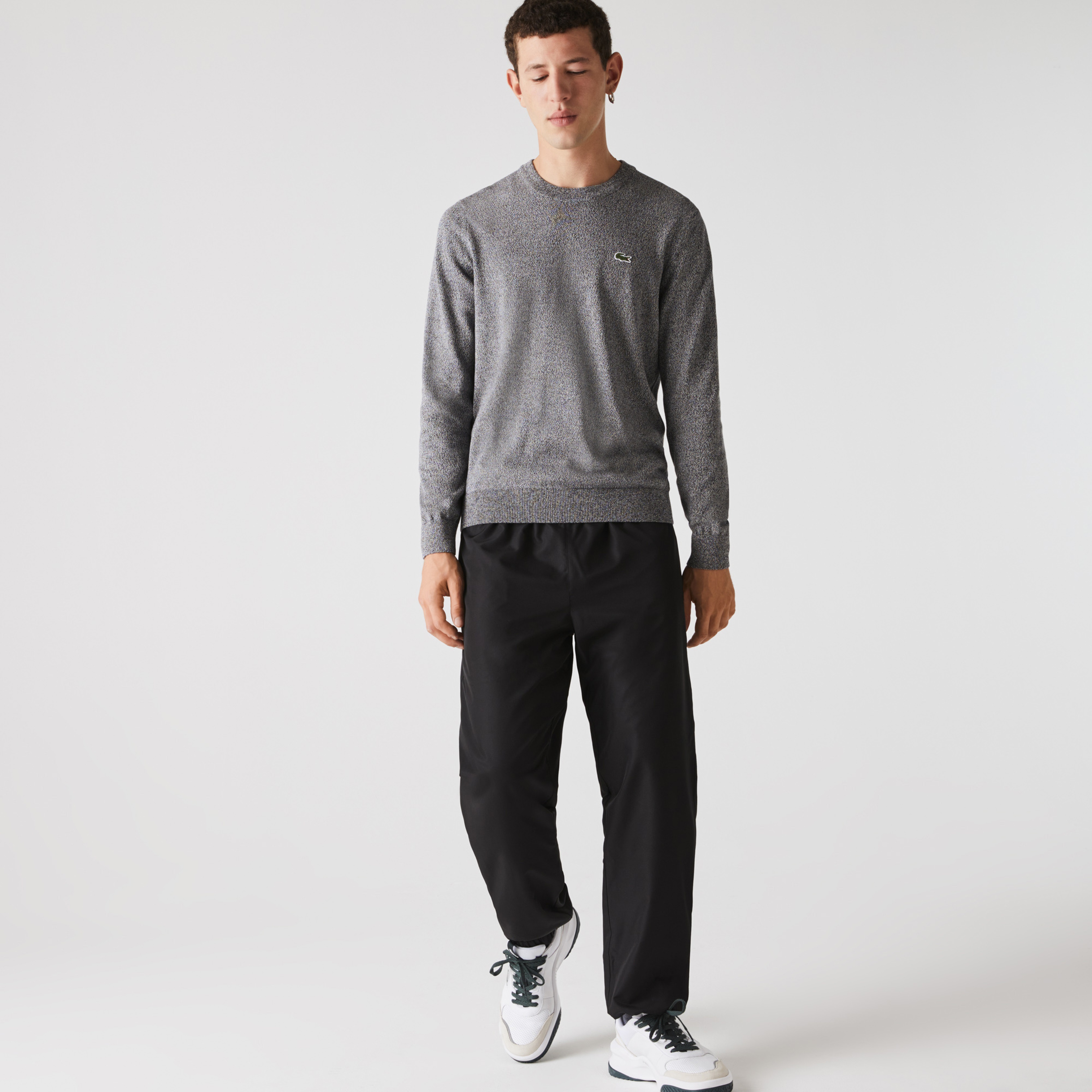 Lacoste Erkek Bisiklet Yaka Gri Triko Kazak