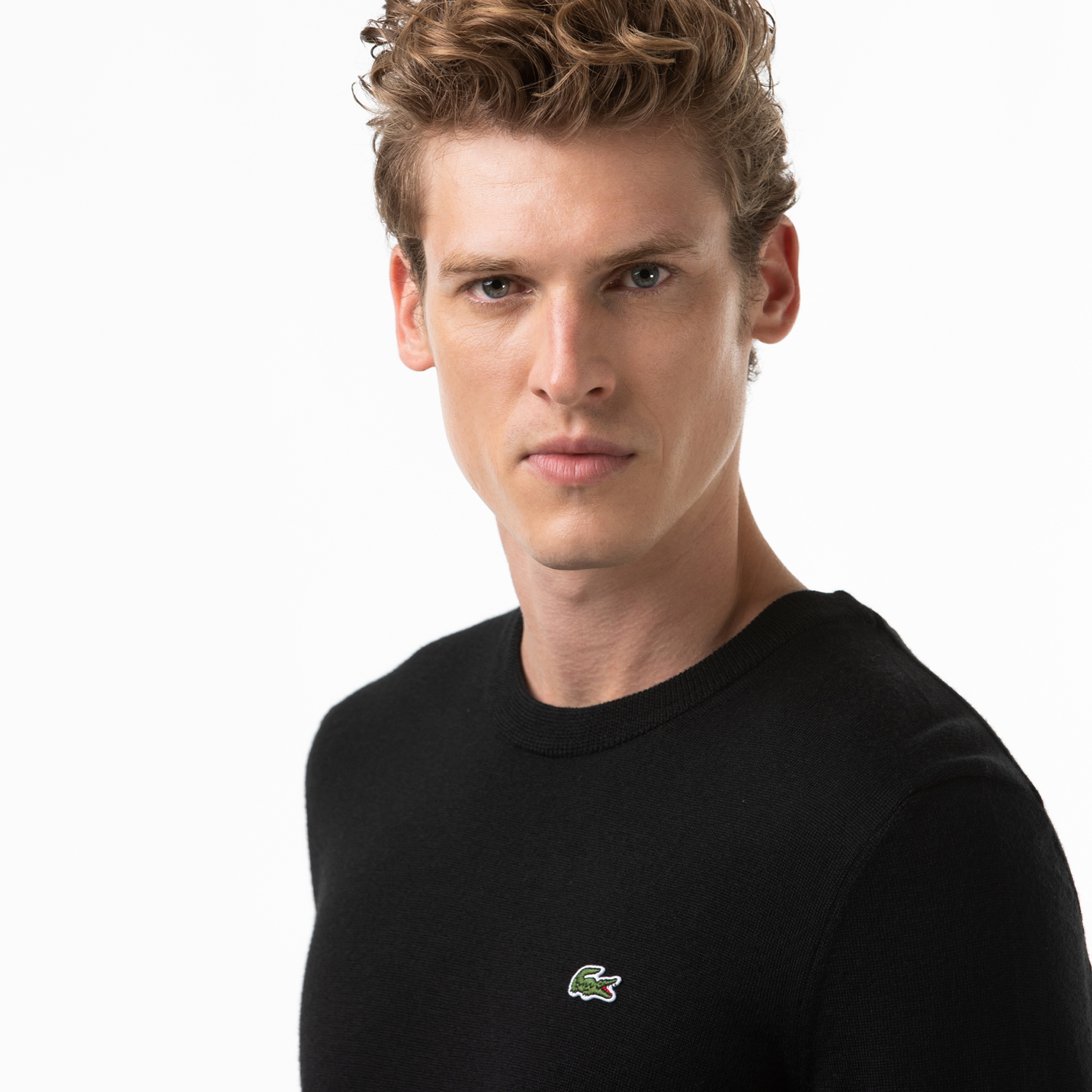 Lacoste Erkek Bisiklet Yaka Siyah Triko Kazak
