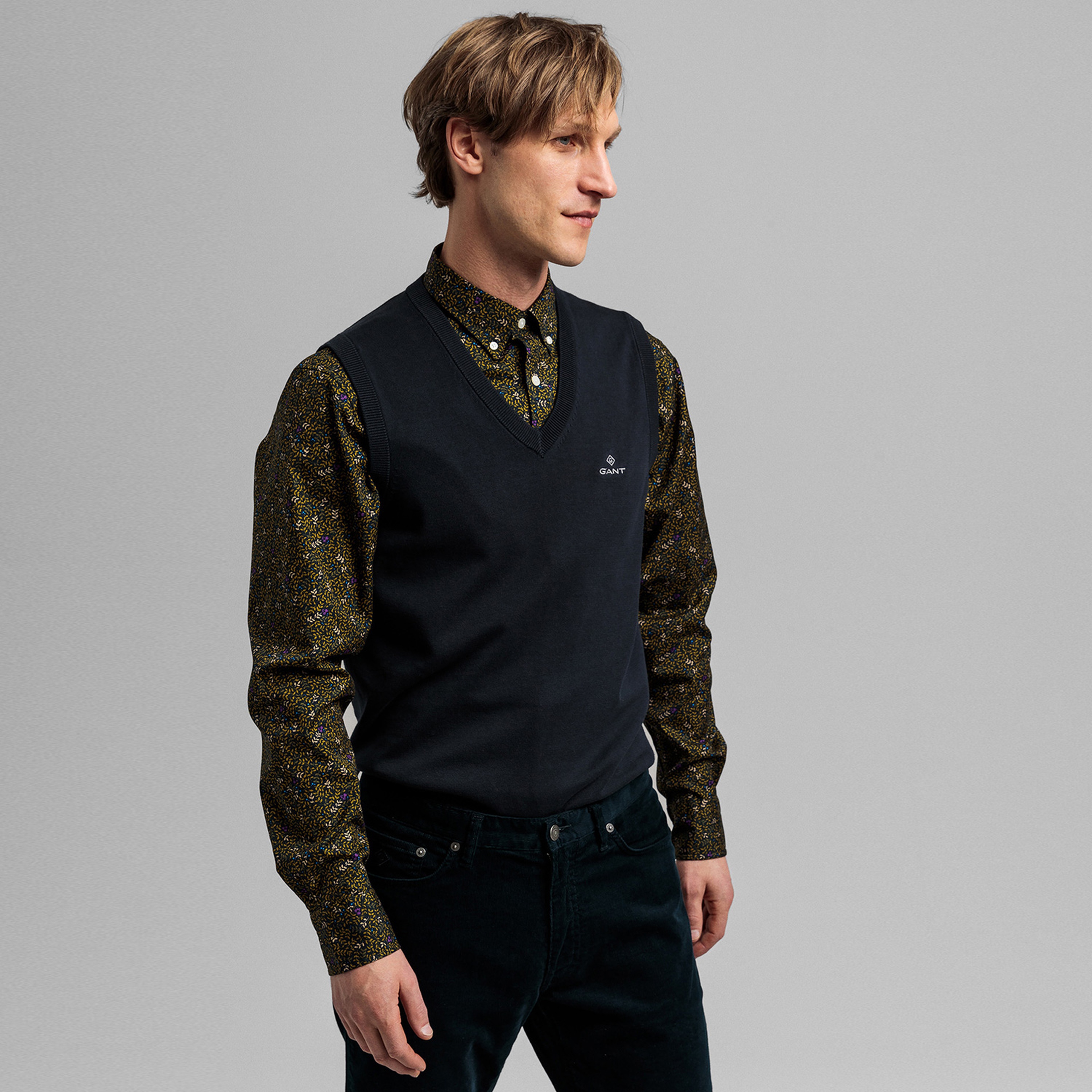 GANT Erkek Lacivert Triko Süveter