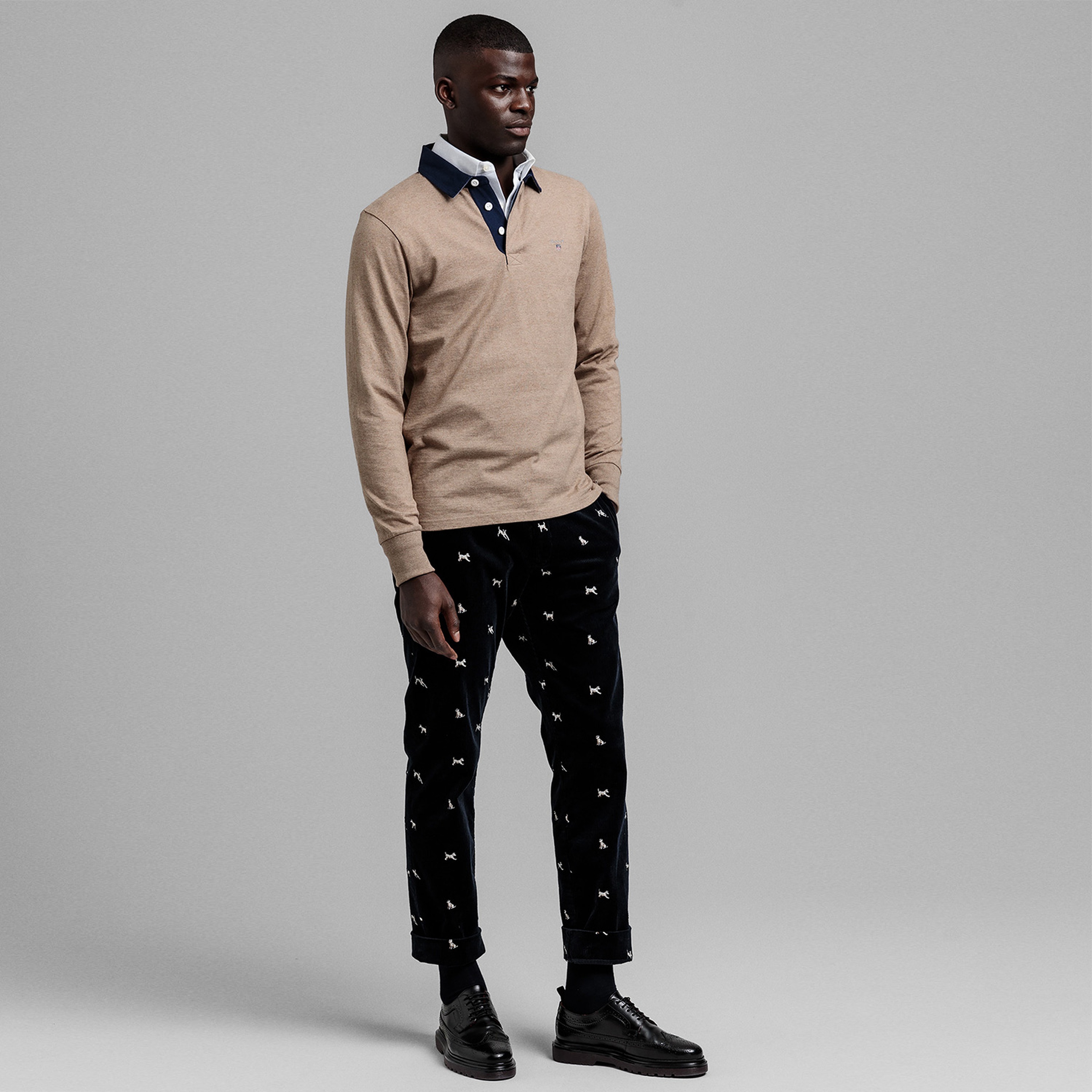 Gant Kahverengi Polo Yaka Sweatshirt