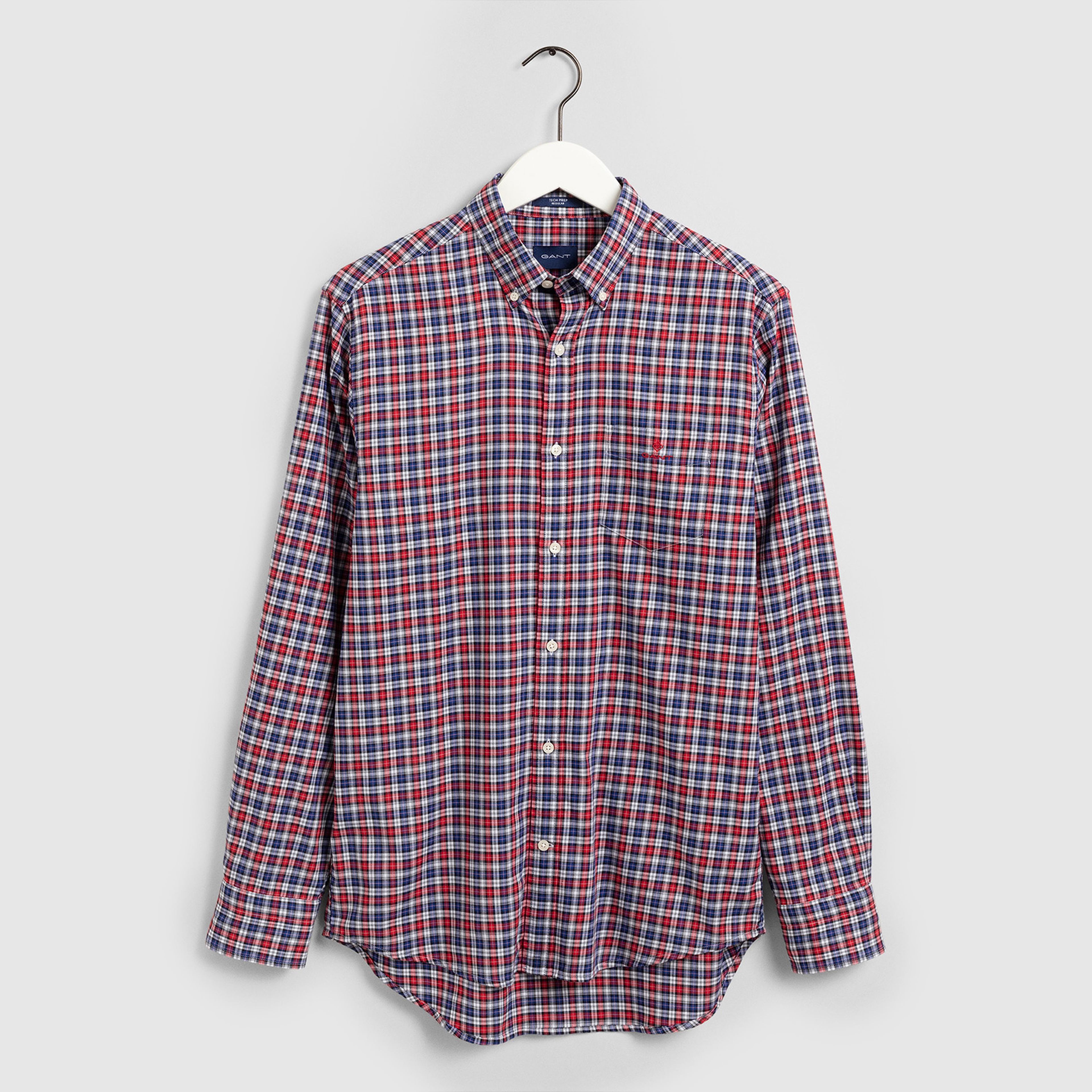 Gant Erkek Kırmızı Kareli Regular Fit Gömlek