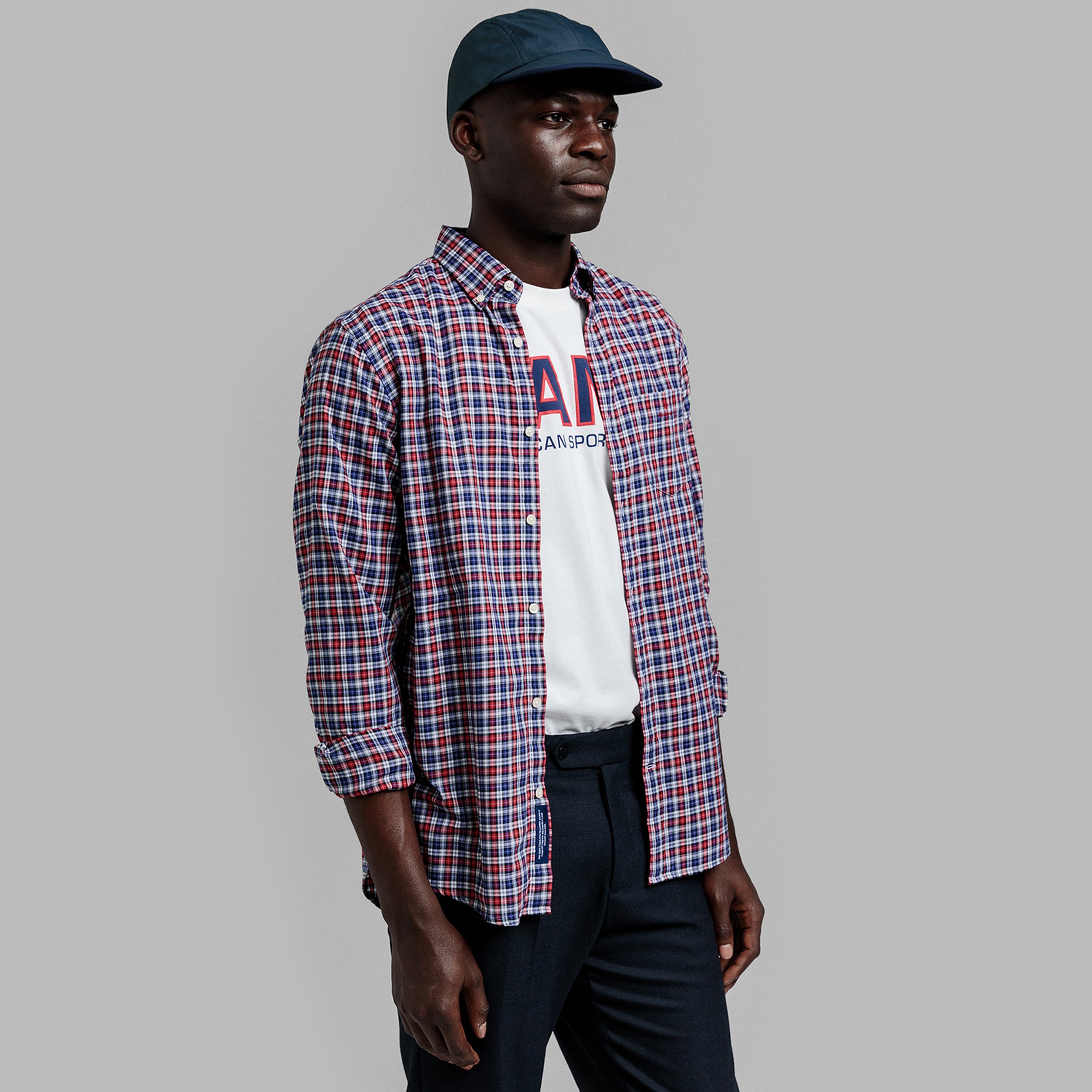 Gant Erkek Kırmızı Kareli Regular Fit Gömlek