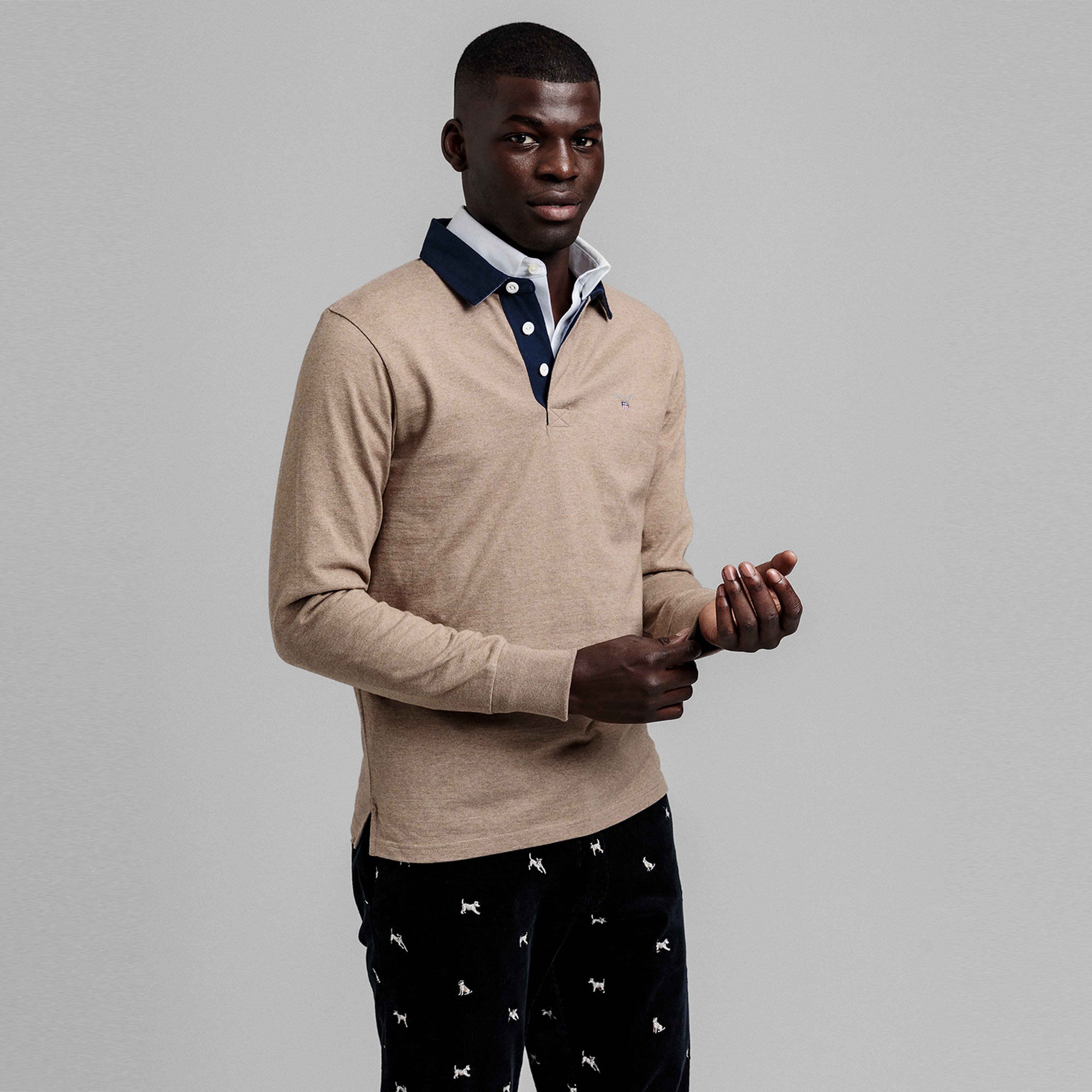 Gant Kahverengi Polo Yaka Sweatshirt