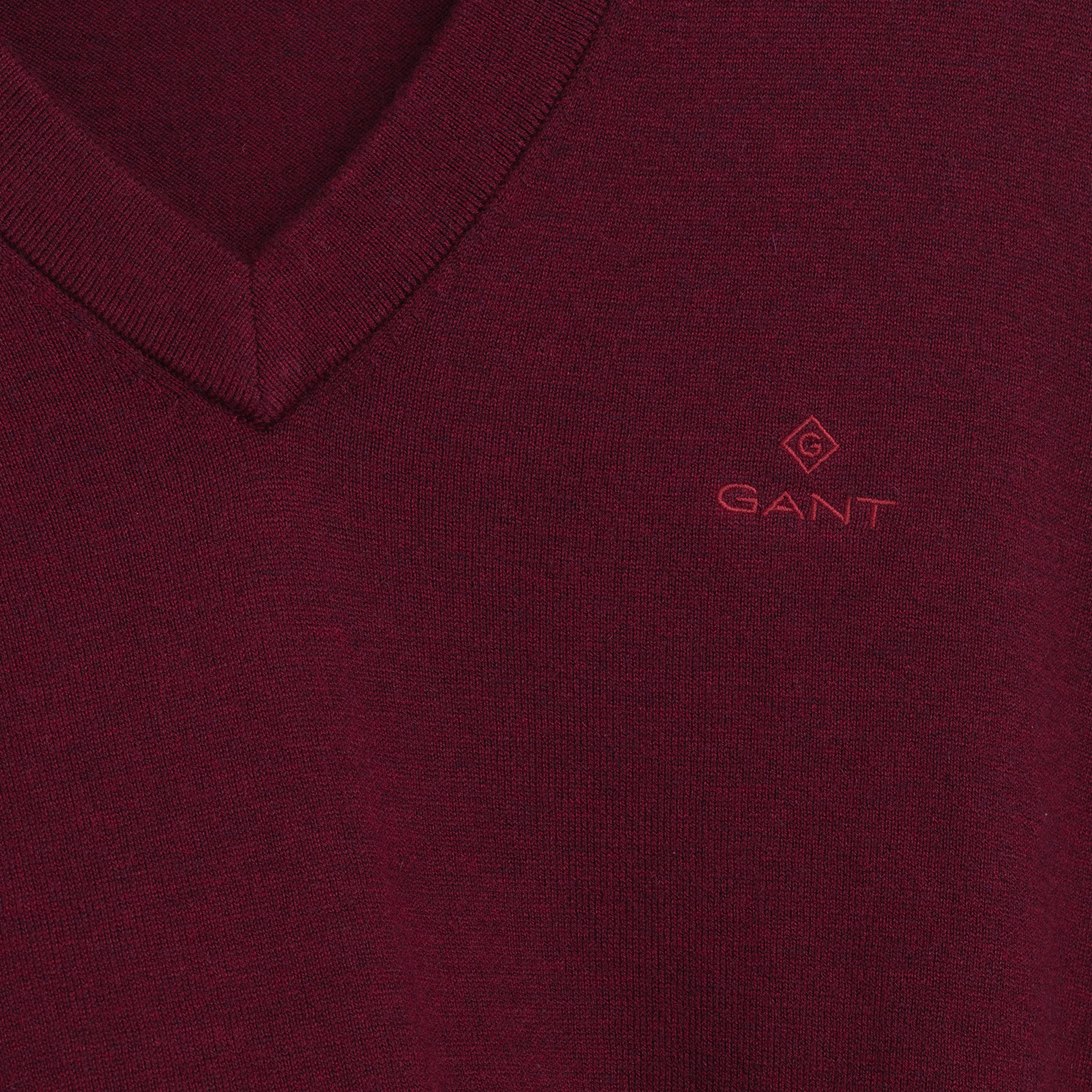 GANT Erkek Bordo V Yaka Triko Kazak