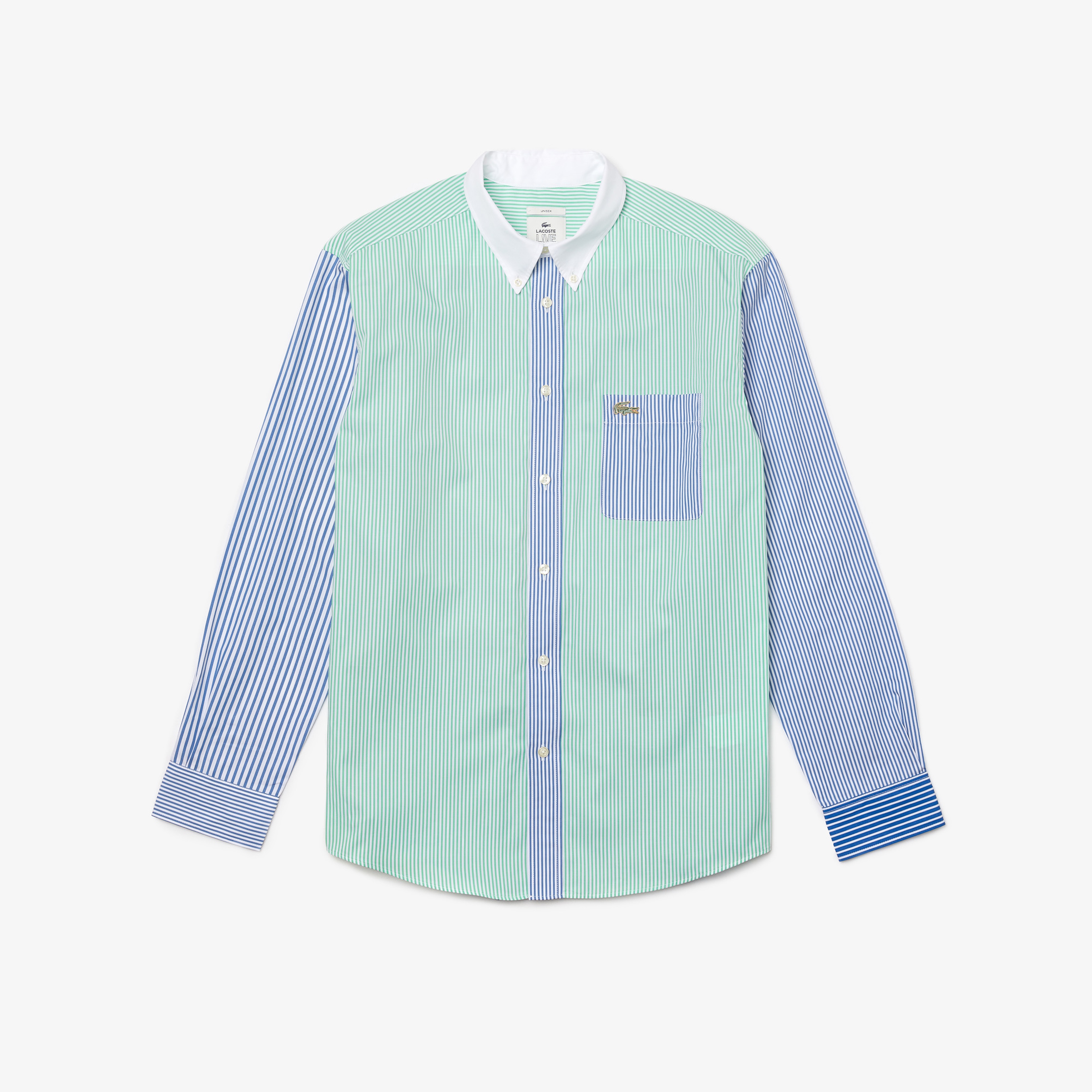 Lacoste L!ve Unisex Rahat Fit Çizgili Renkli Gömlek