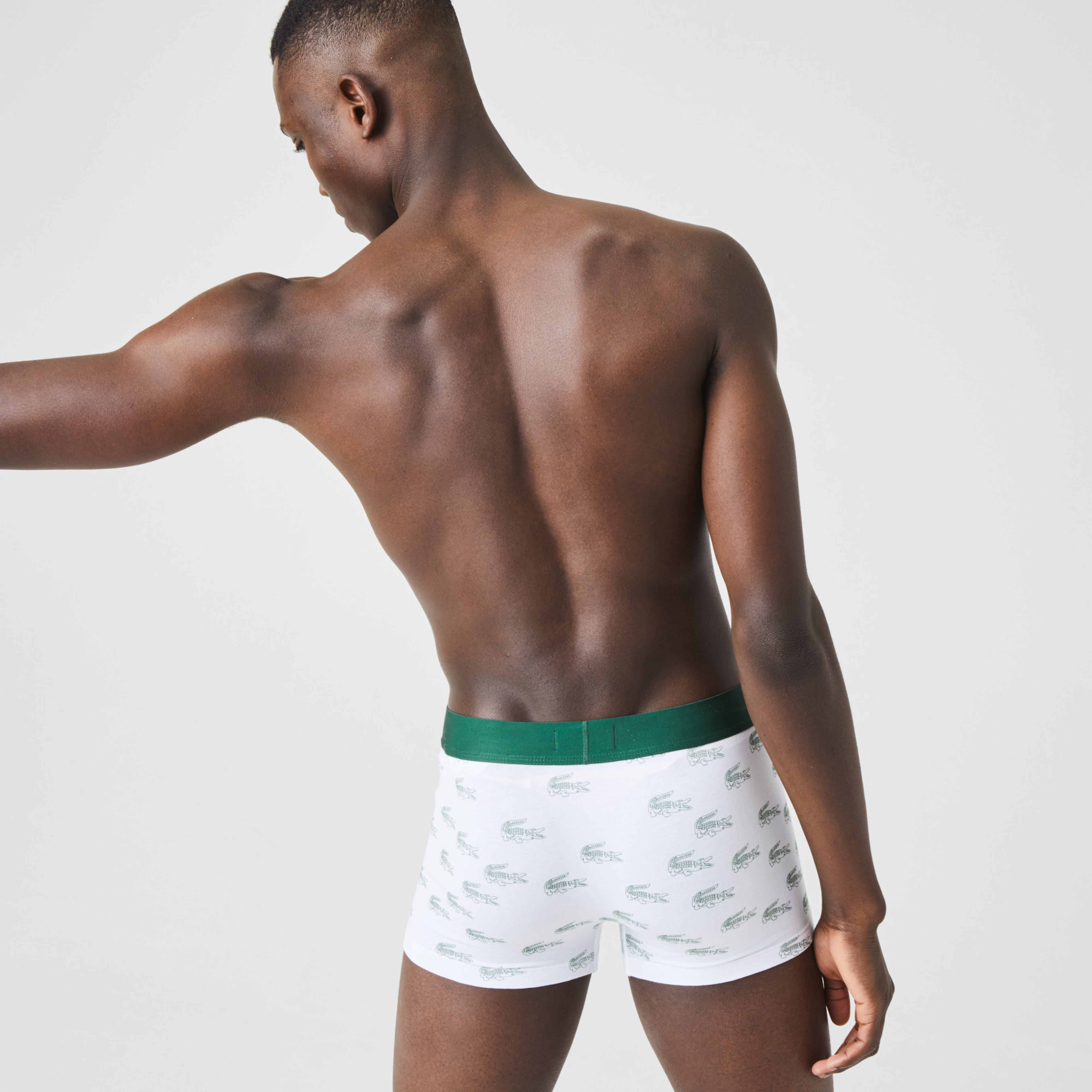 Lacoste Erkek Baskılı Desenli Yeşil - Beyaz 3'lü Boxer