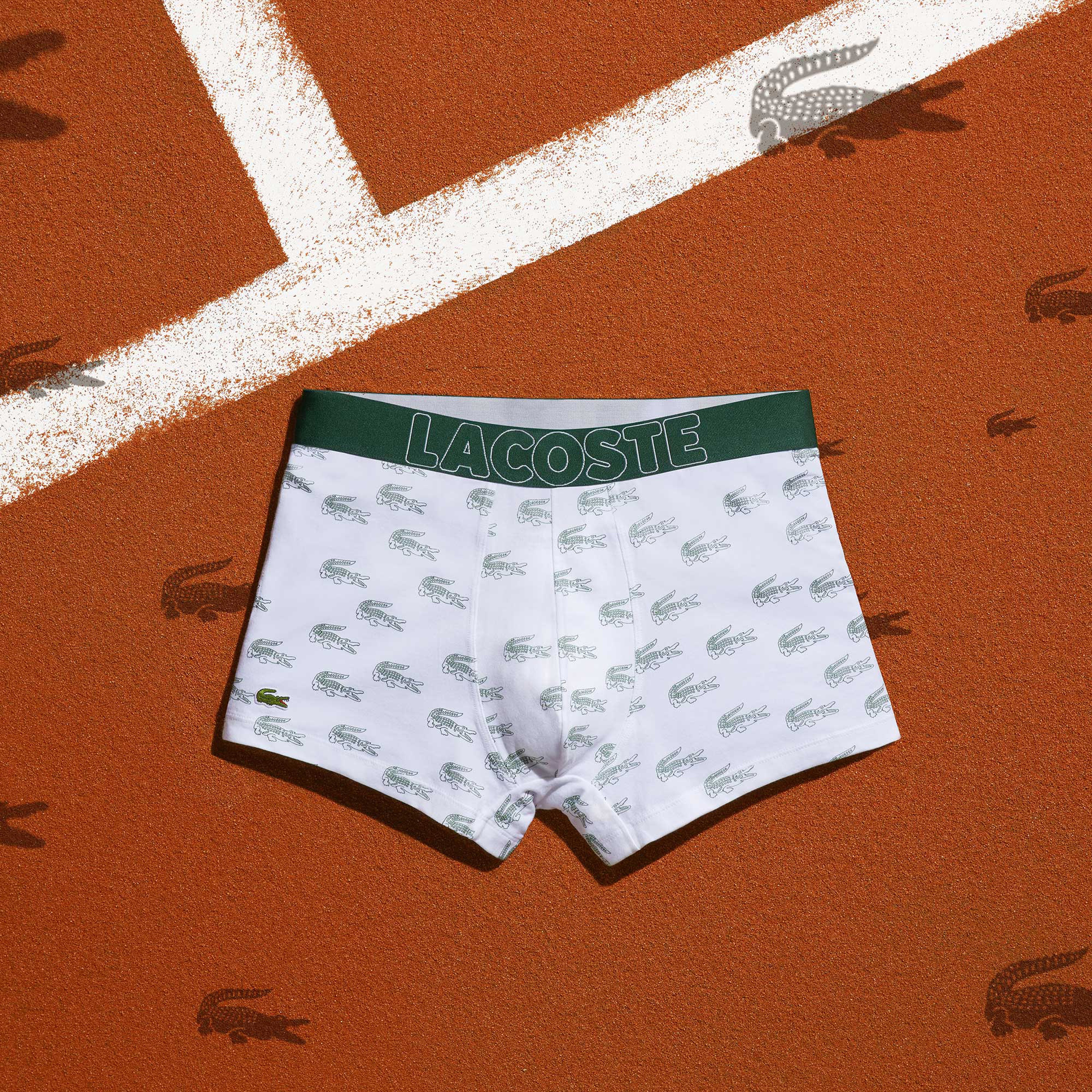 Lacoste Erkek Baskılı Desenli Yeşil - Beyaz 3'lü Boxer
