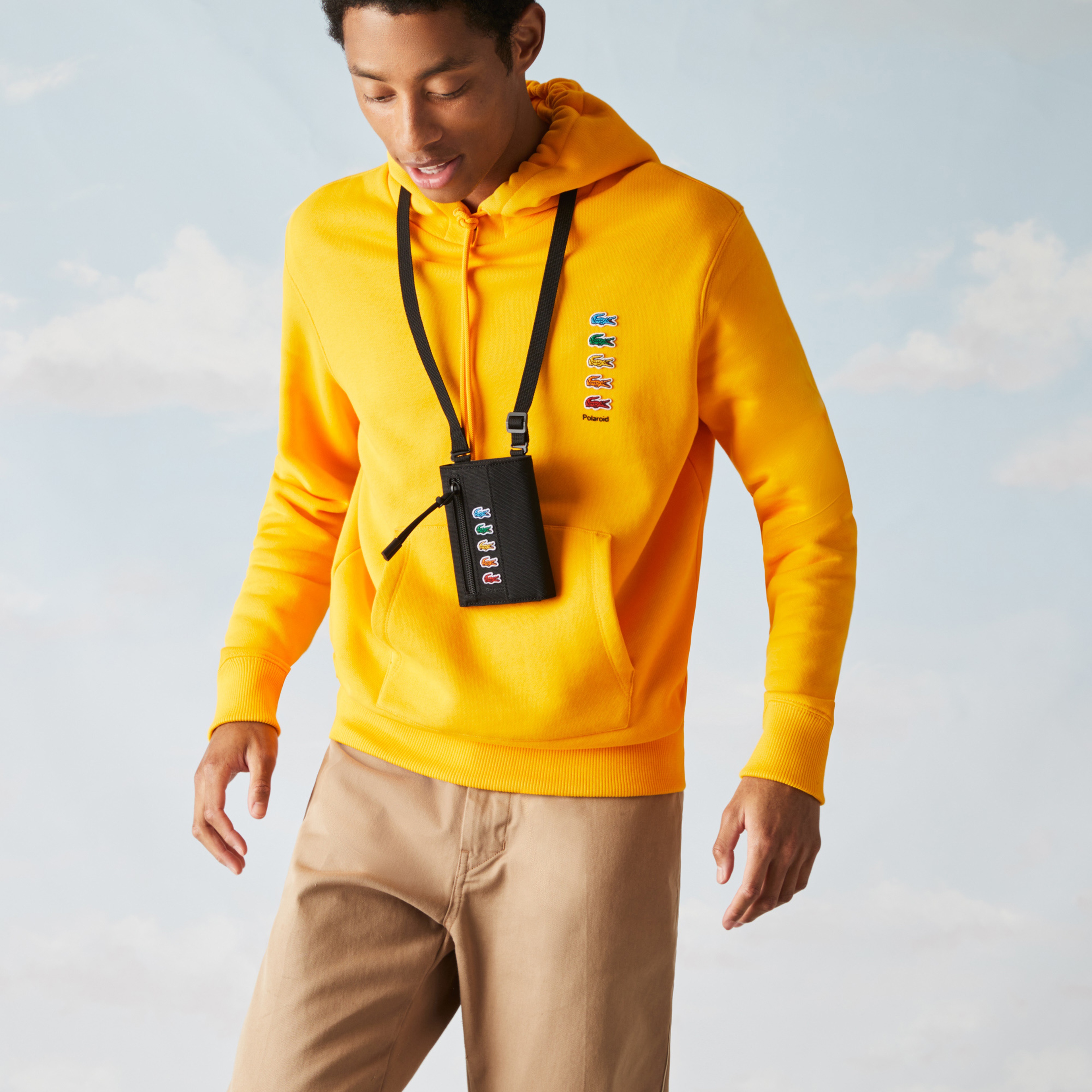 Lacoste x Polaroid Unisex Siyah Cüzdan