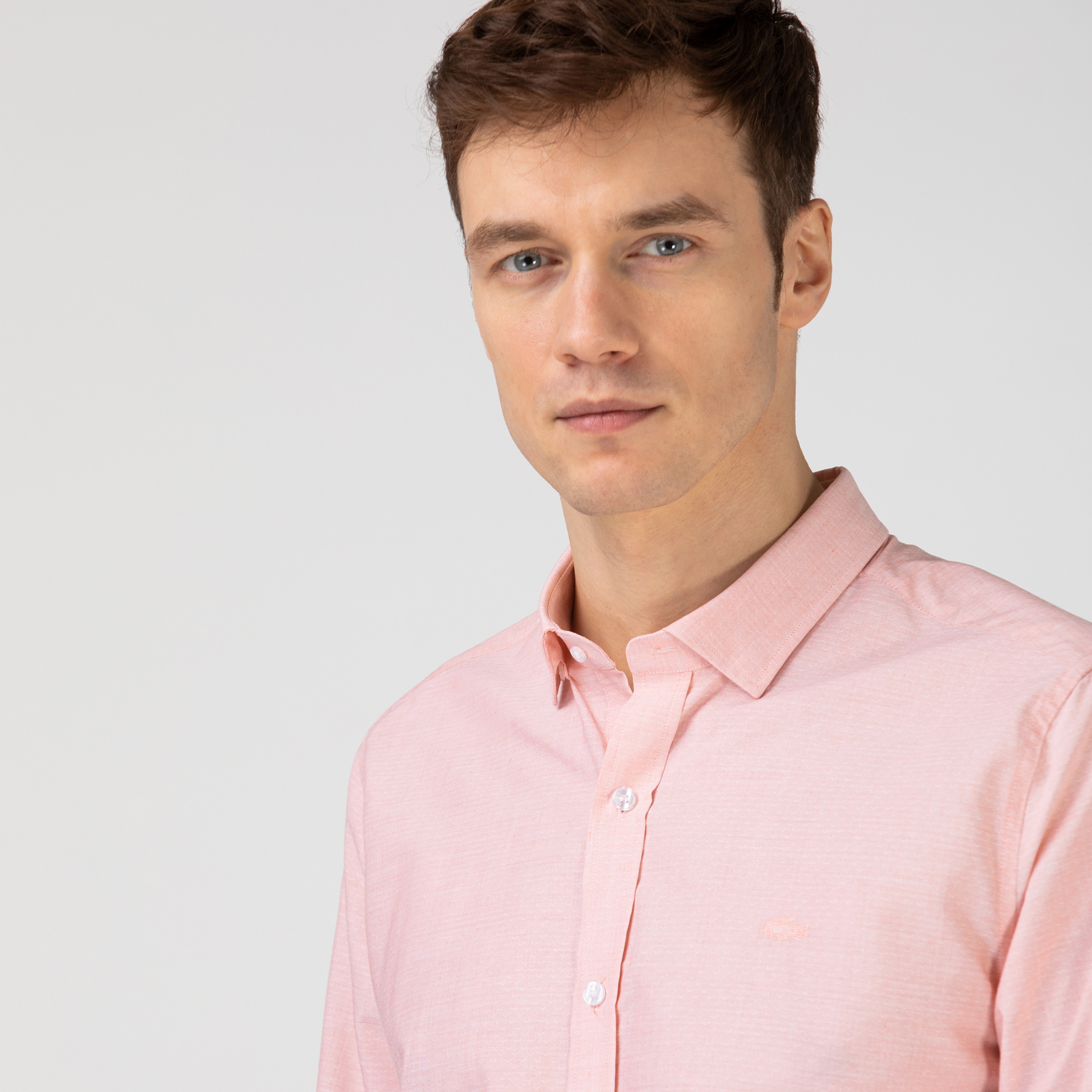 Lacoste Erkek Slim Fit Açık Pembe Gömlek