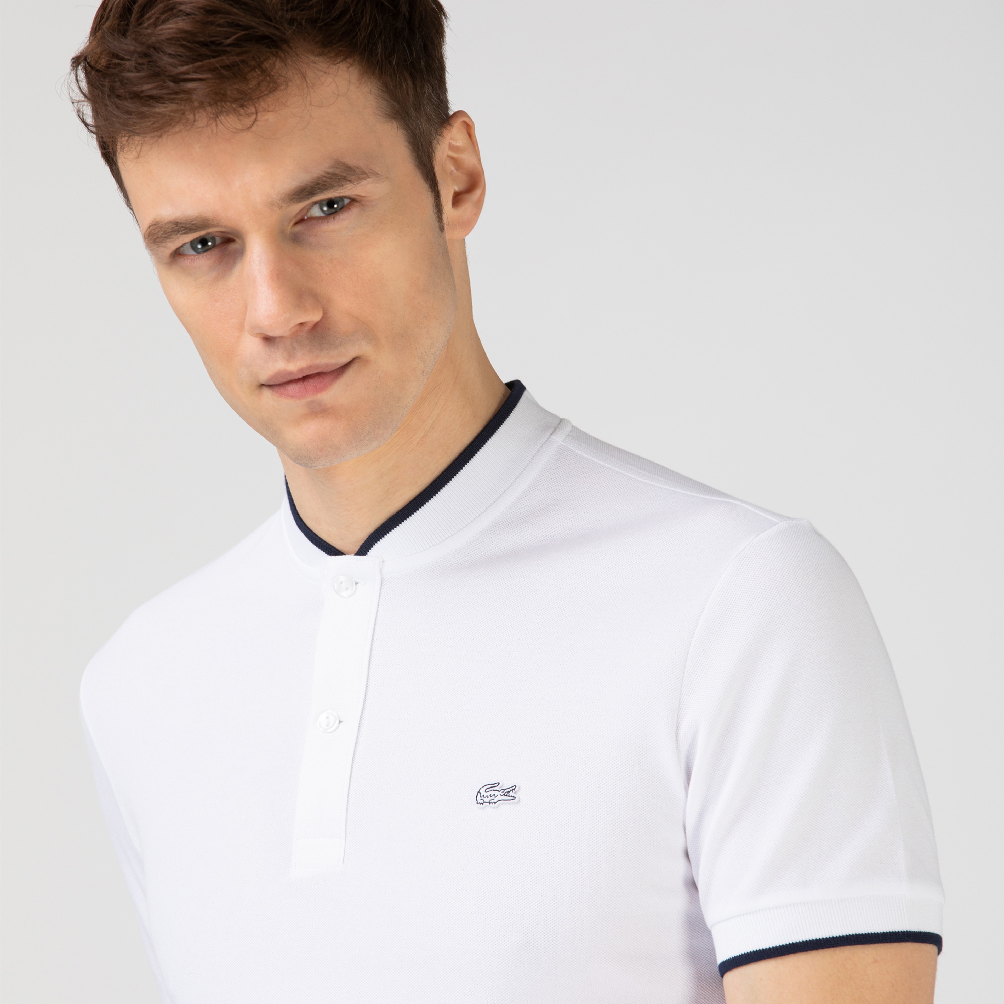 Lacoste Erkek Slim Fit Hakim Yaka Beyaz Polo