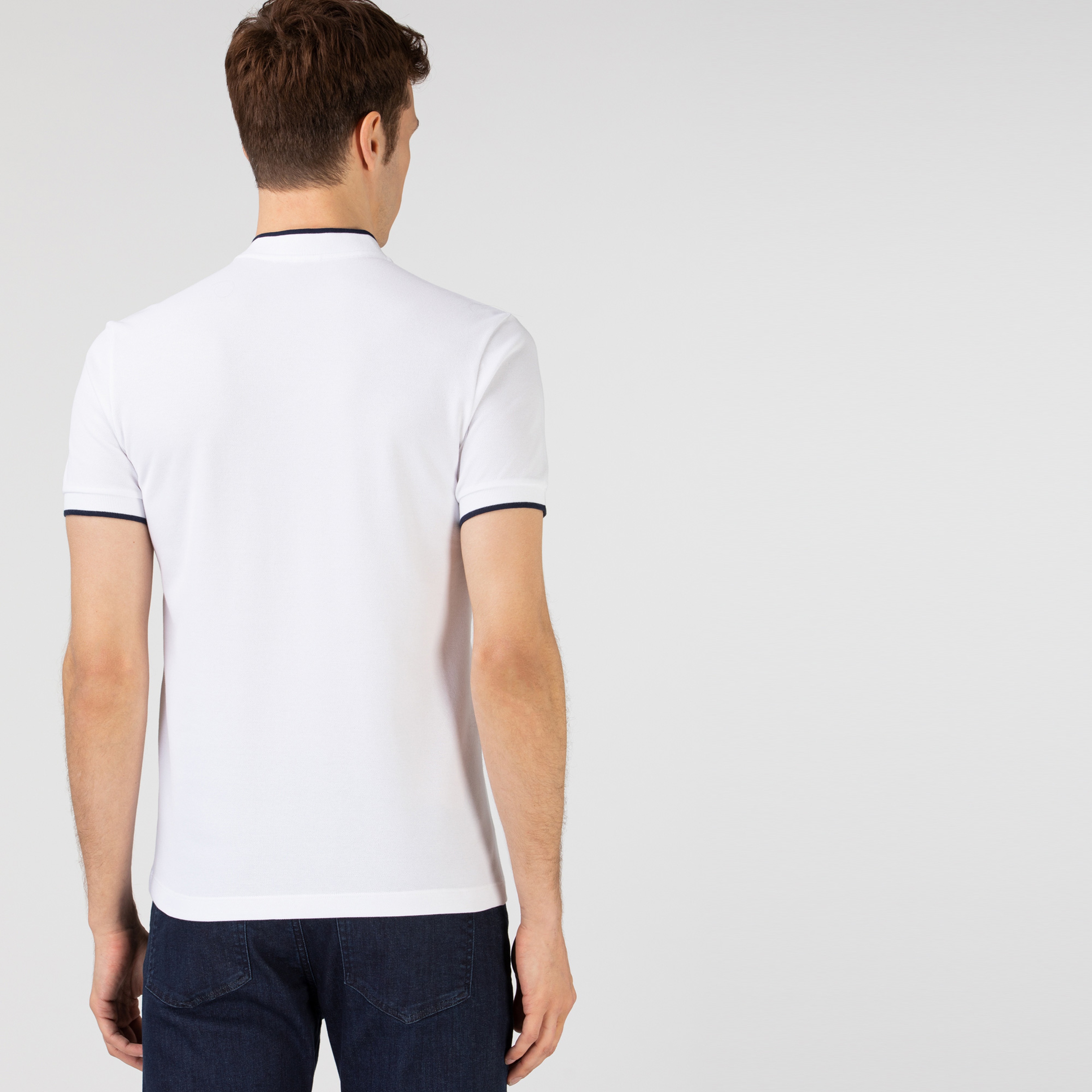 Lacoste Erkek Slim Fit Hakim Yaka Beyaz Polo