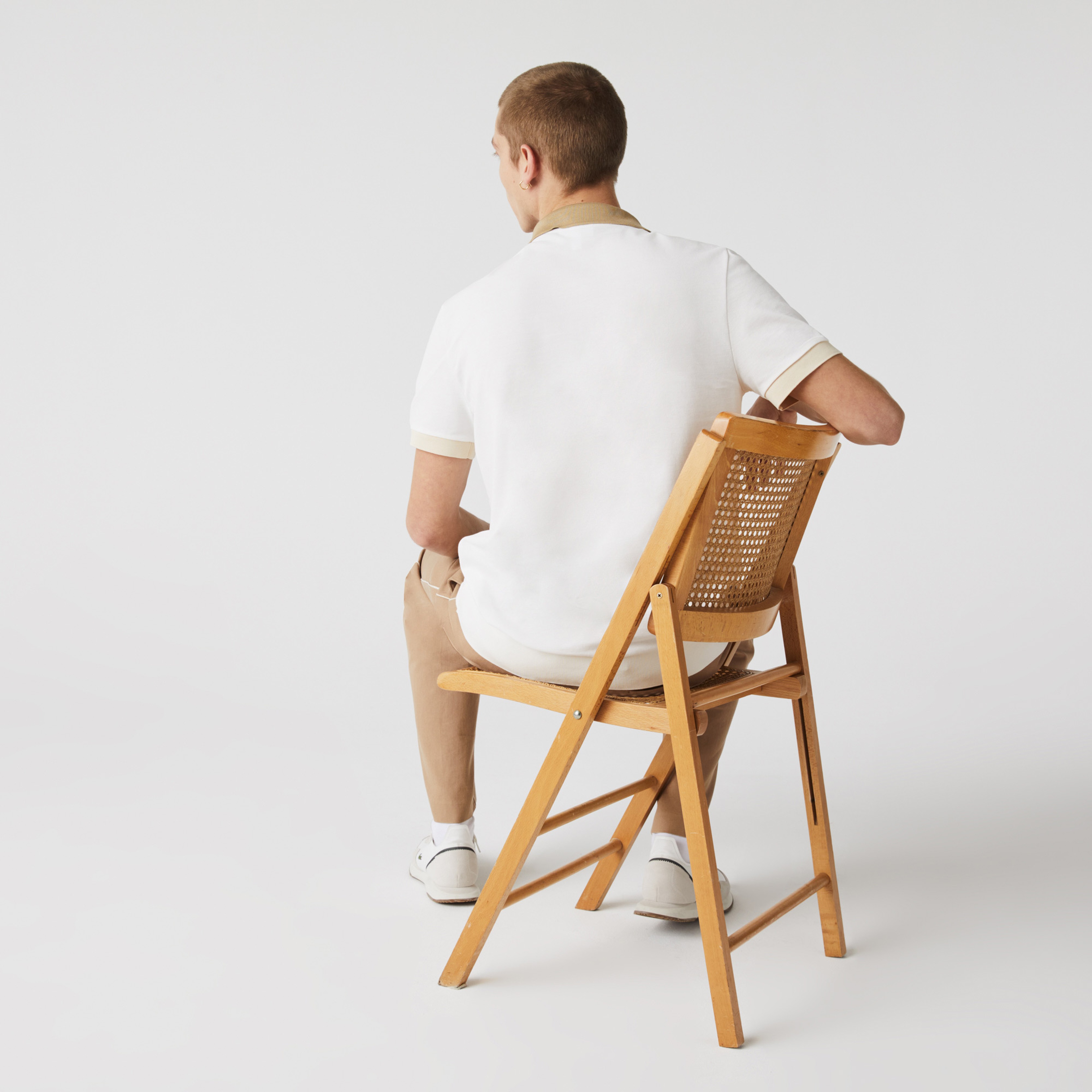Lacoste Erkek Regular Fit V Yaka Bej Polo