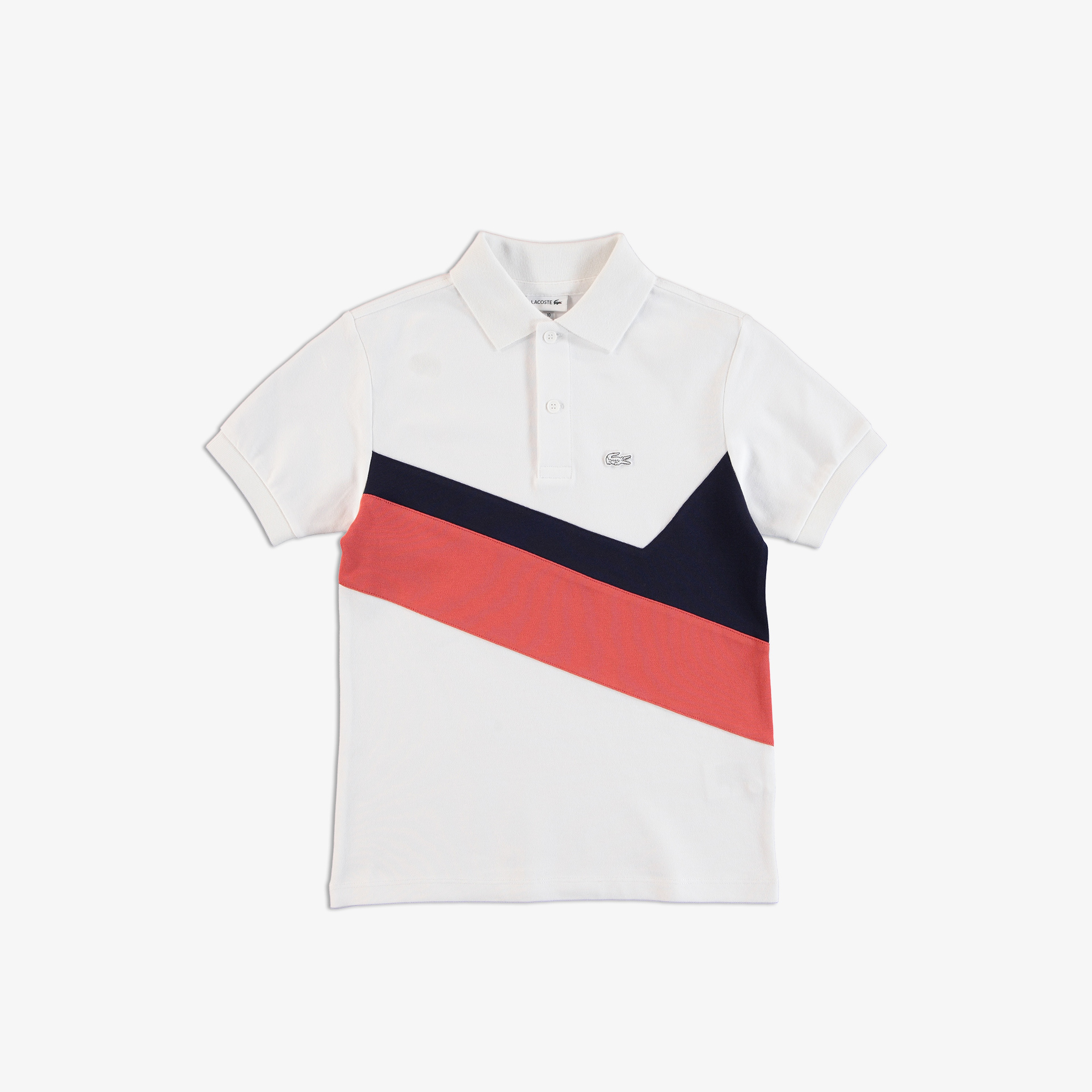 Lacoste Çocuk Renk Bloklu Beyaz Polo