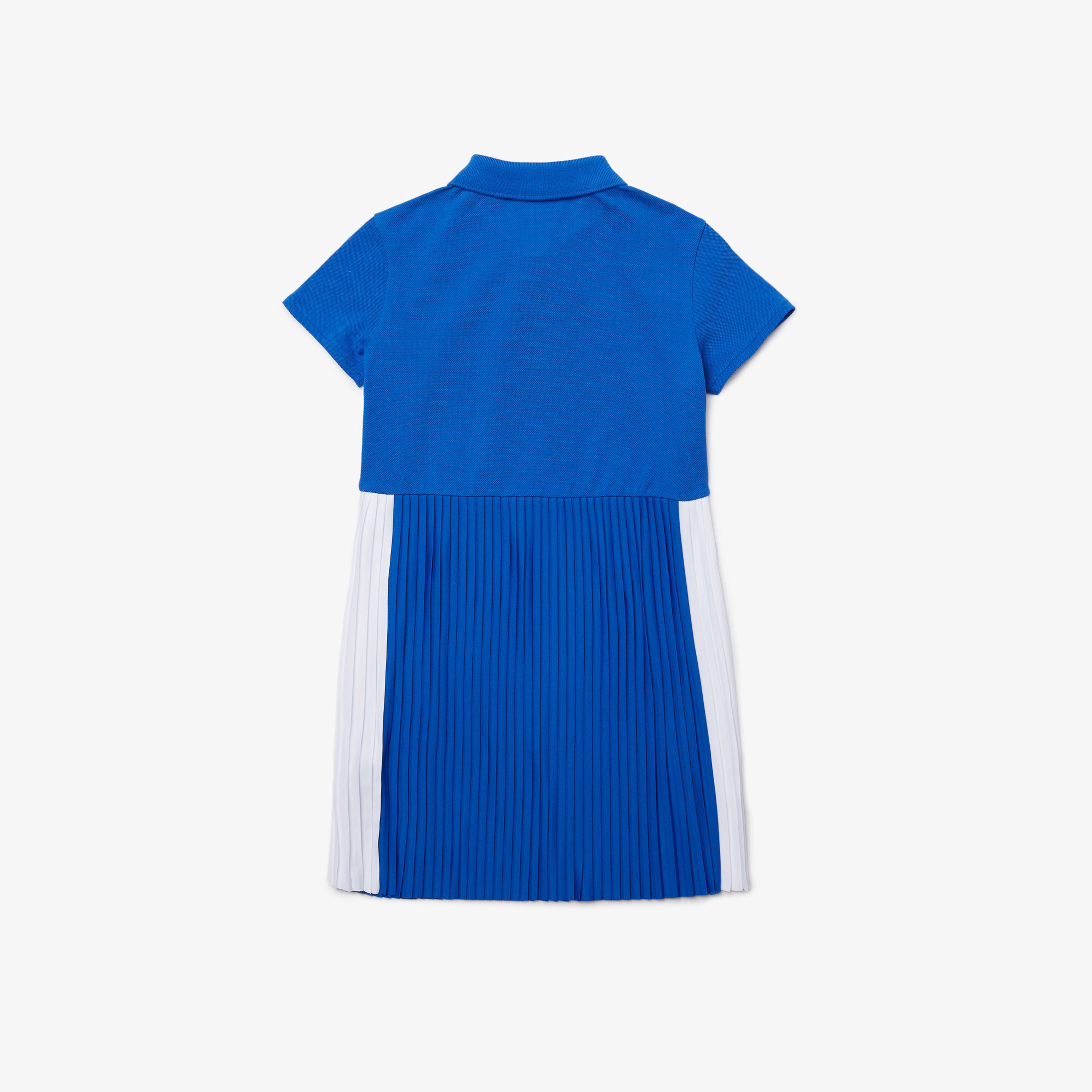 Lacoste Çocuk Kısa Kollu Polo Yaka Renk Bloklu Mavi - Beyaz Elbise