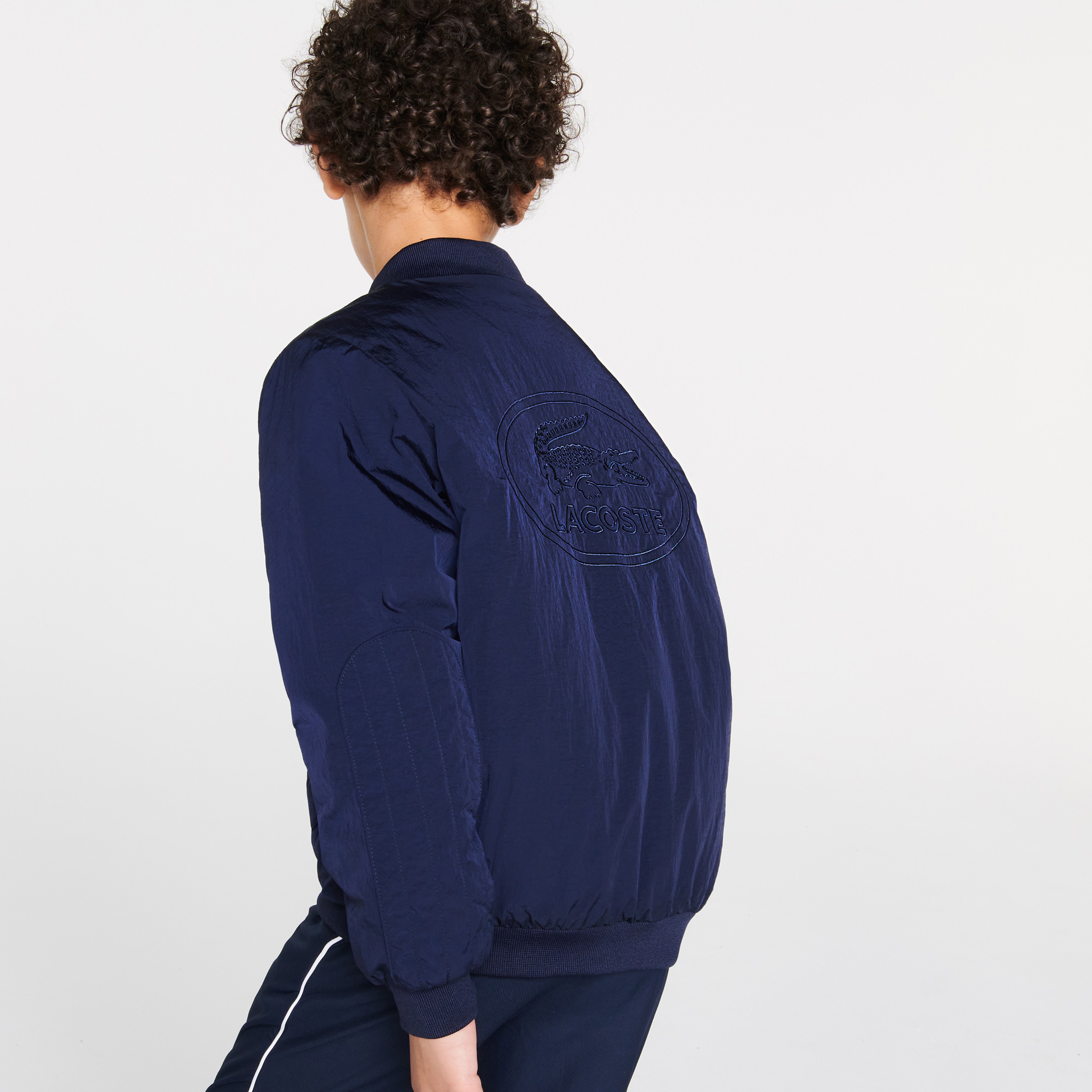 Lacoste Çocuk Hakim Yaka Baskılı Lacivert Bomber Ceket