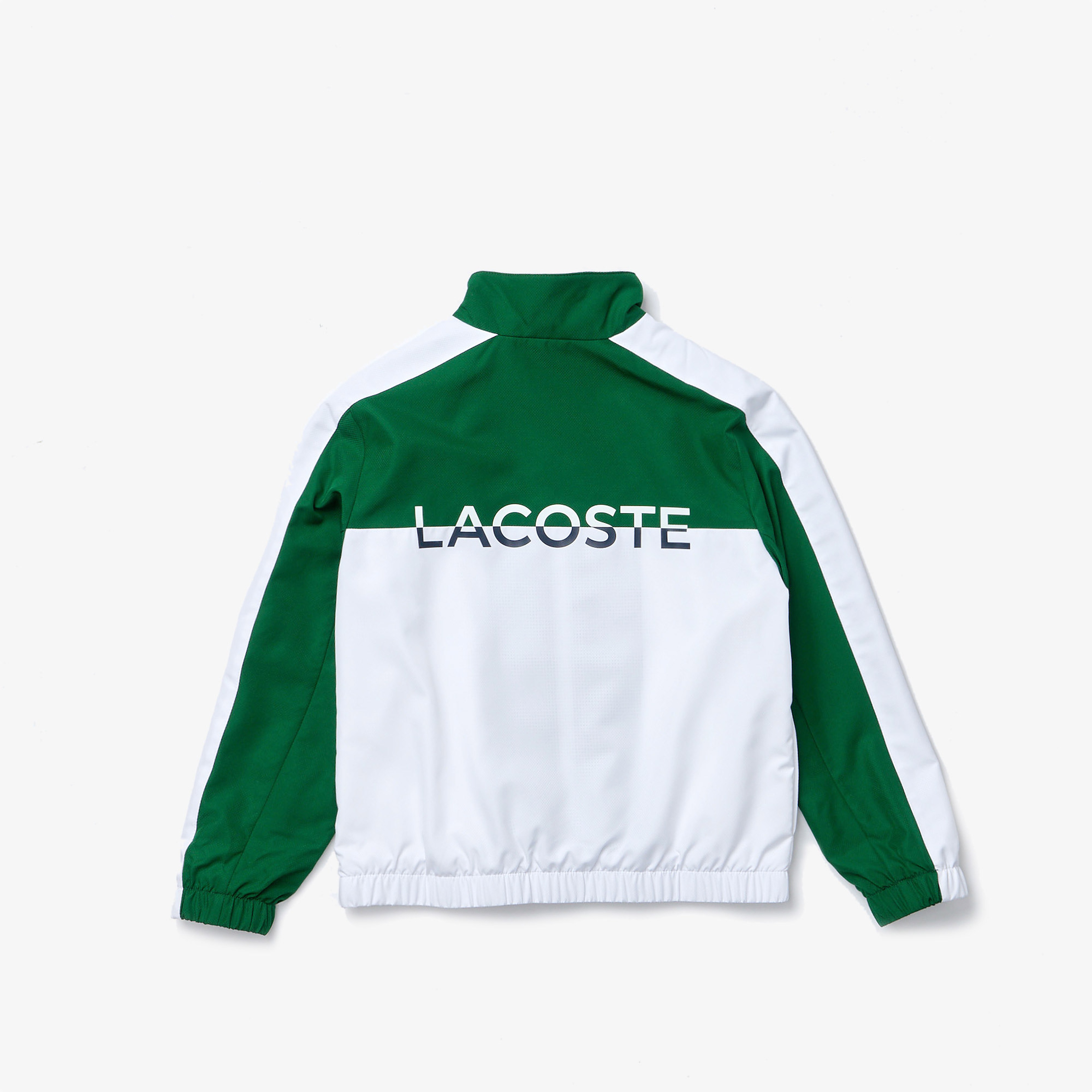 Lacoste Çocuk Dik Yaka Fermuarlı Baskılı Yeşil - Beyaz Mont