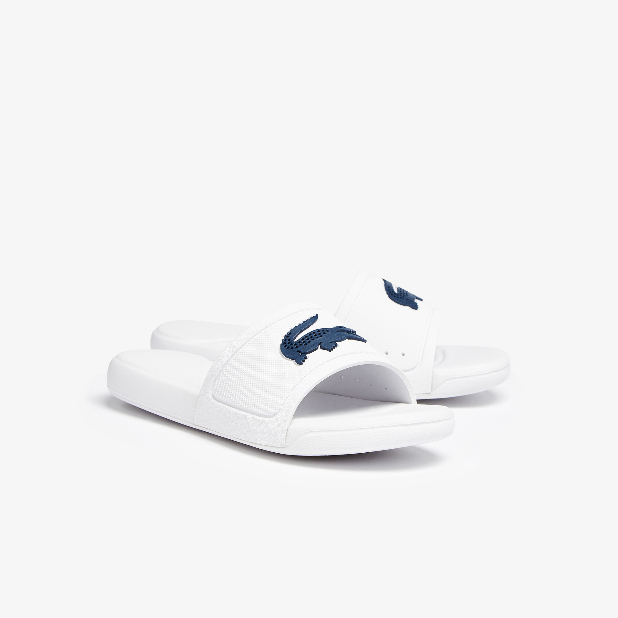 Lacoste L.30 Slide 0921 1 Cuc Çocuk Beyaz - Lacivert Terlik