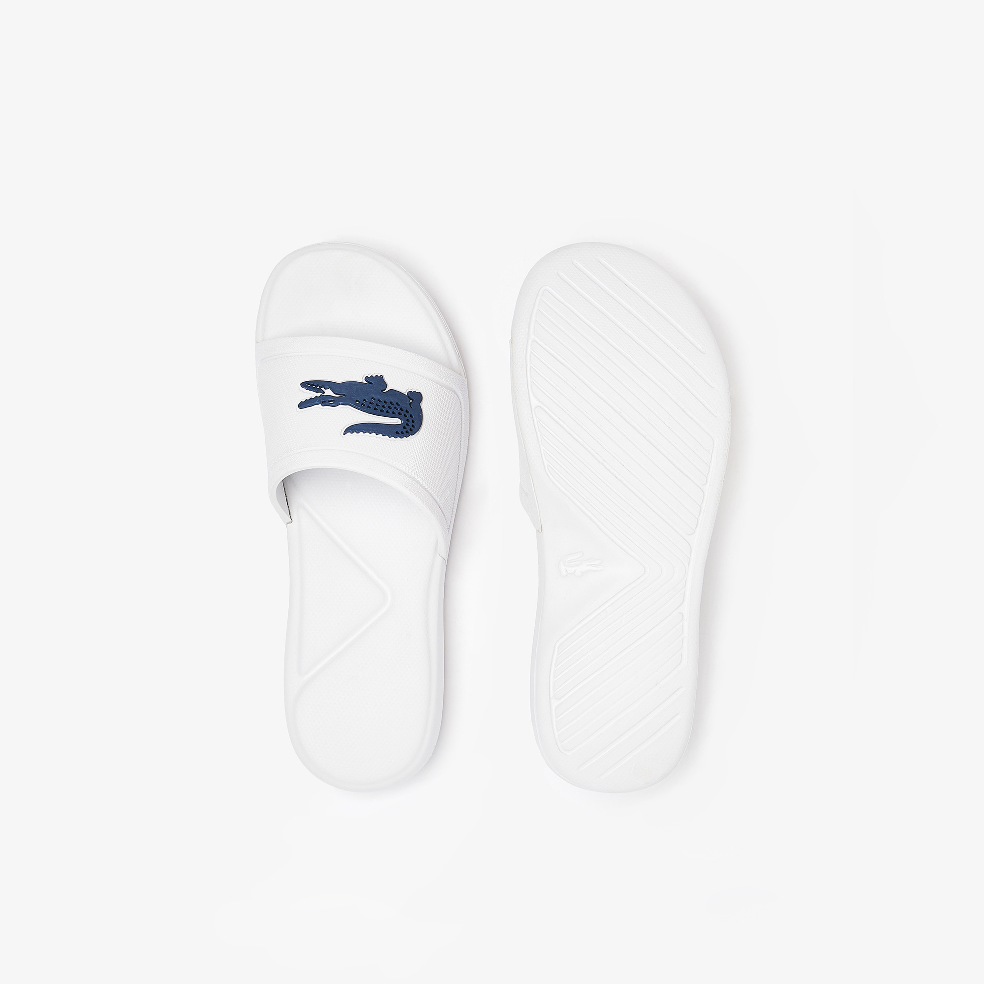 Lacoste L.30 Slide 0921 1 Cuc Çocuk Beyaz - Lacivert Terlik