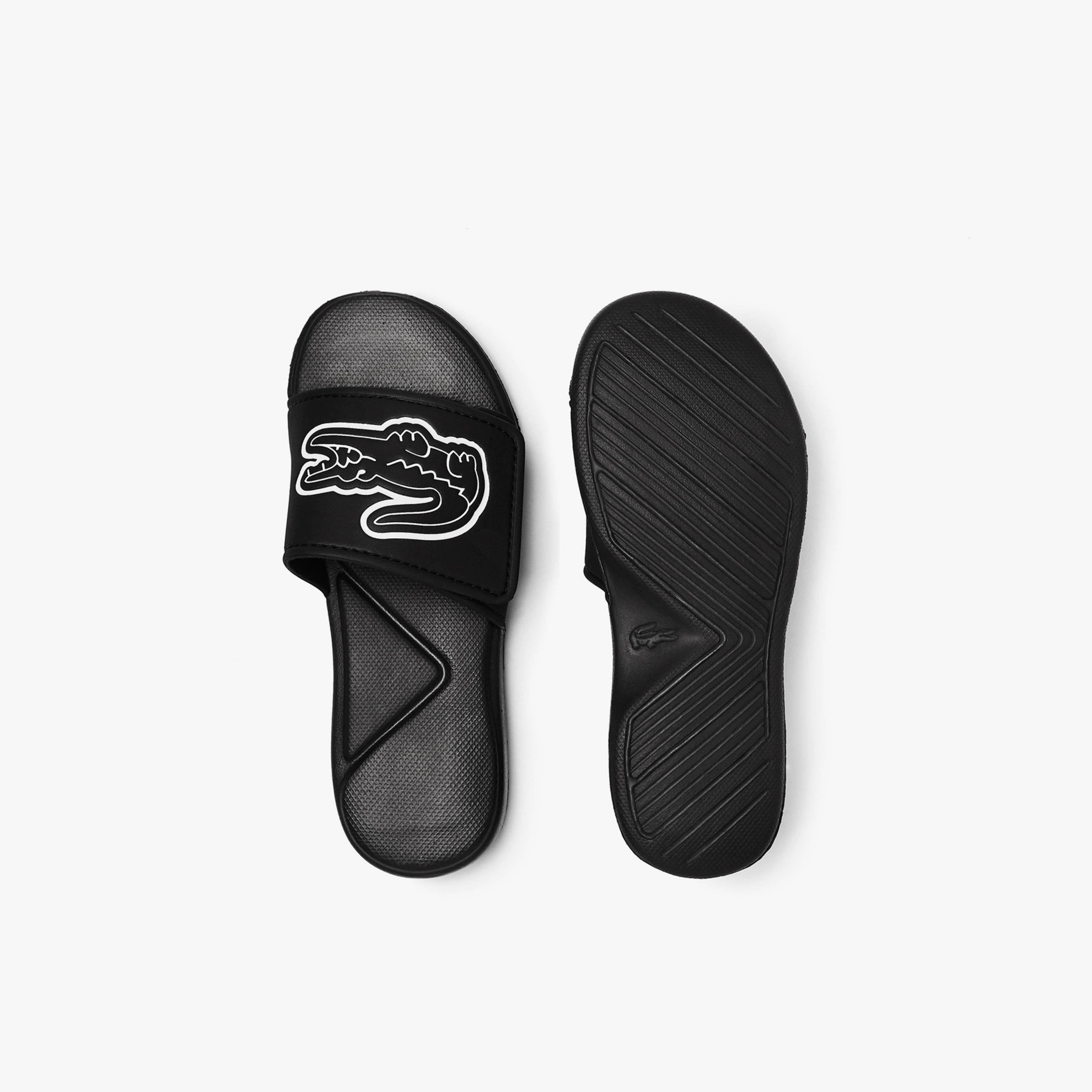 Lacoste L.30 Strap 0921 1 Cuc Çocuk Siyah - Beyaz Terlik