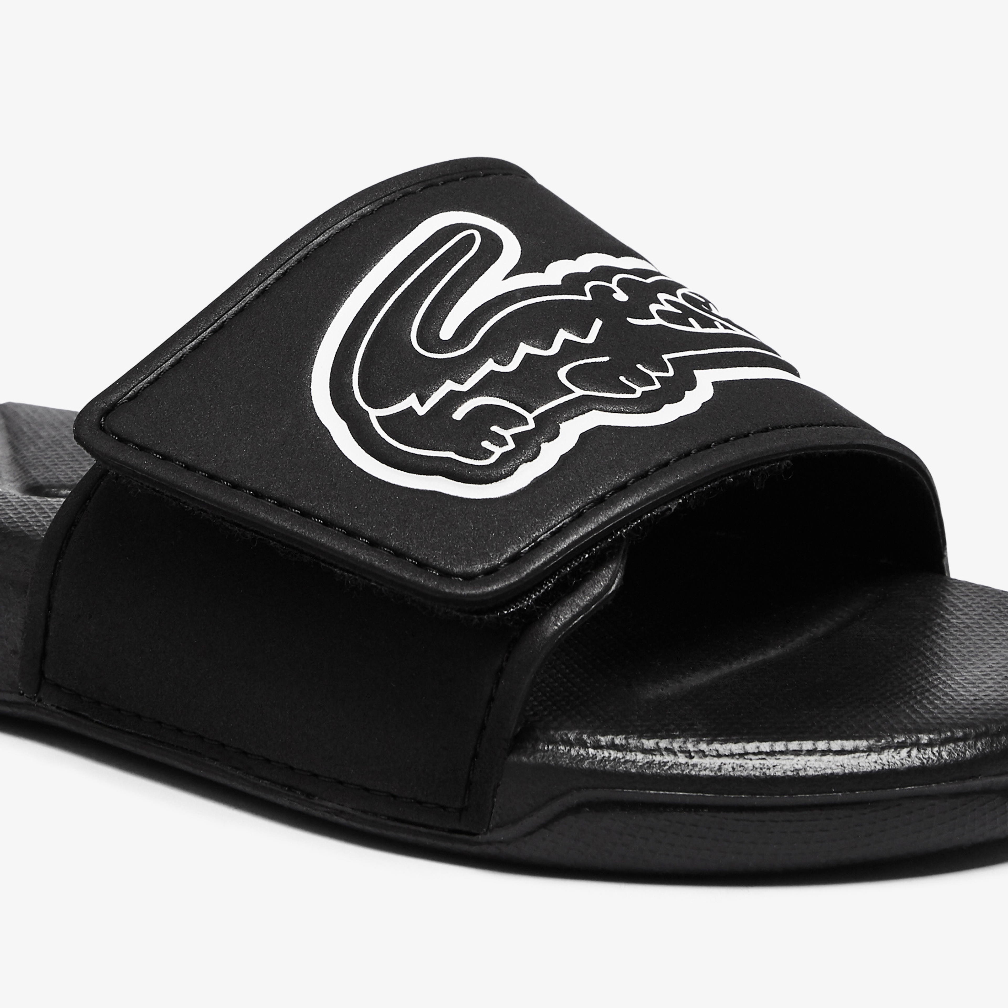 Lacoste L.30 Strap 0921 1 Cuc Çocuk Siyah - Beyaz Terlik